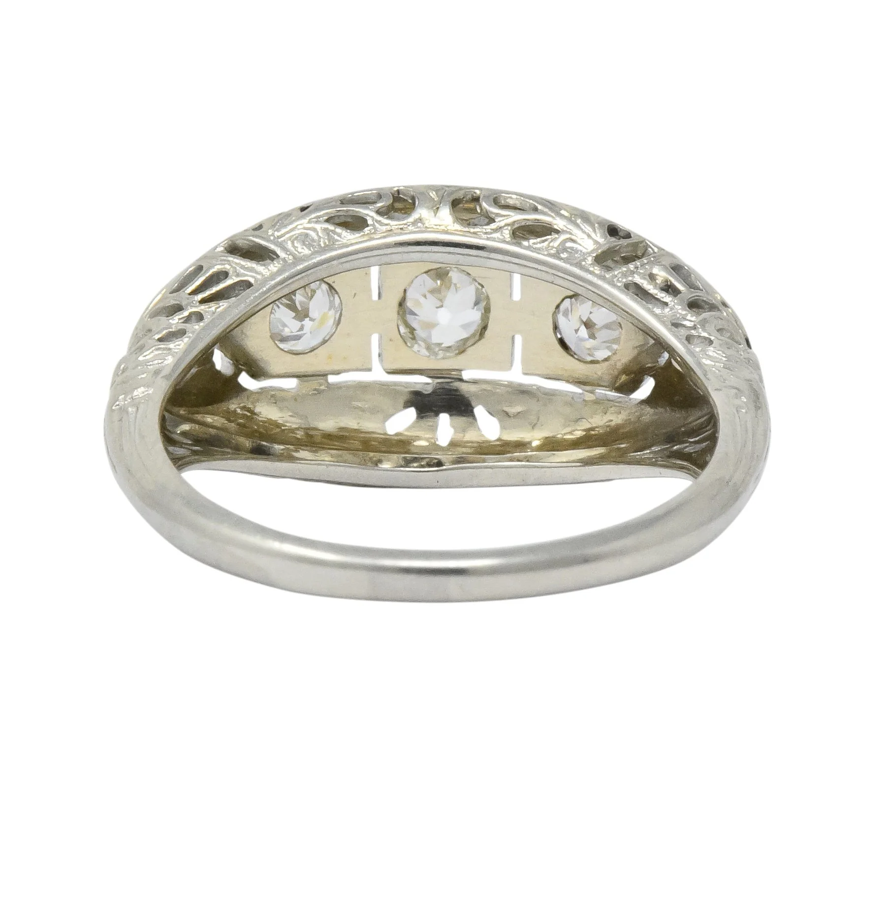Edwardian 0.40 CTW Diamond 18 Karat White Gold Engagement Ring - Image 4
