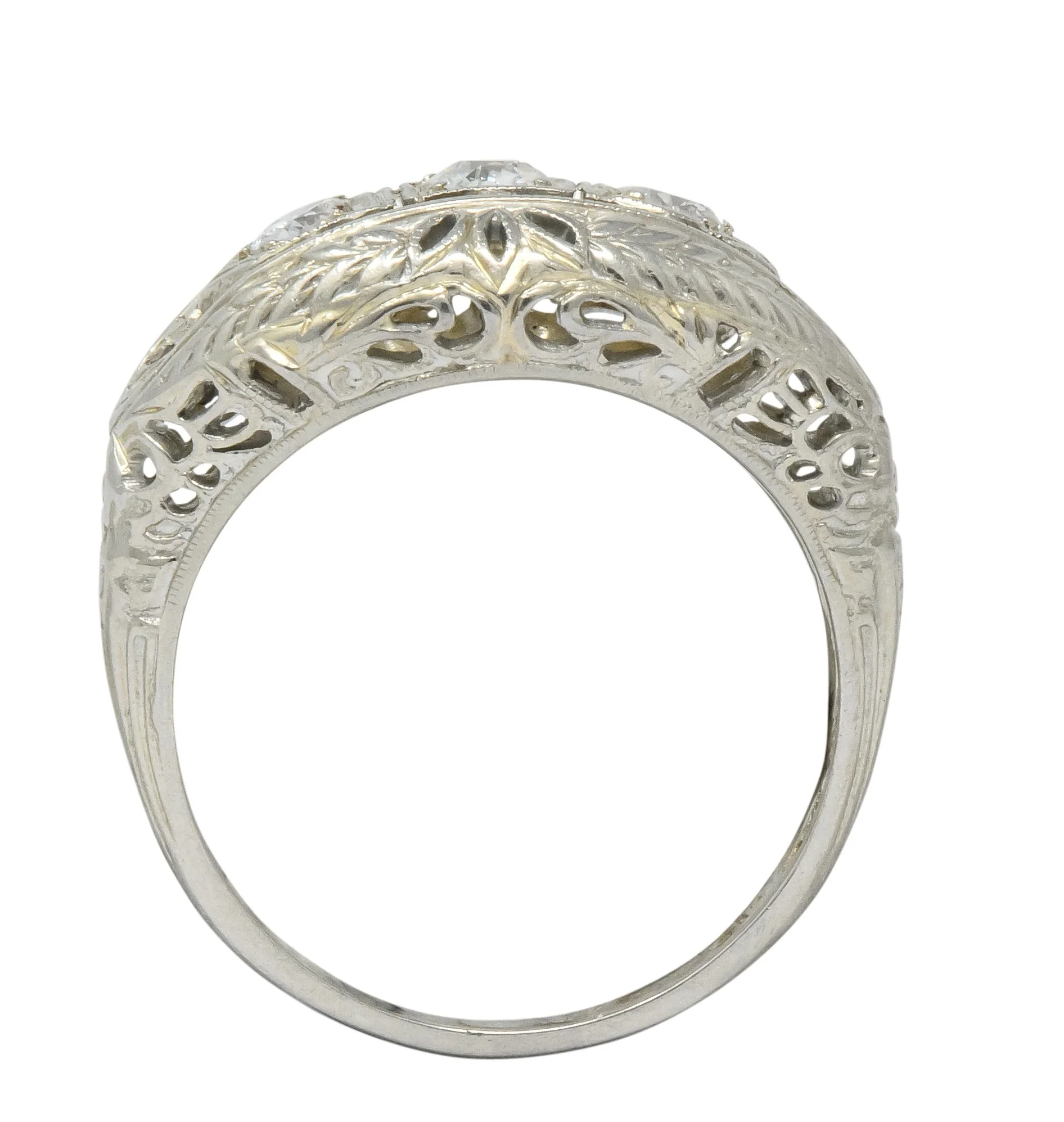 Edwardian 0.40 CTW Diamond 18 Karat White Gold Engagement Ring - Image 6