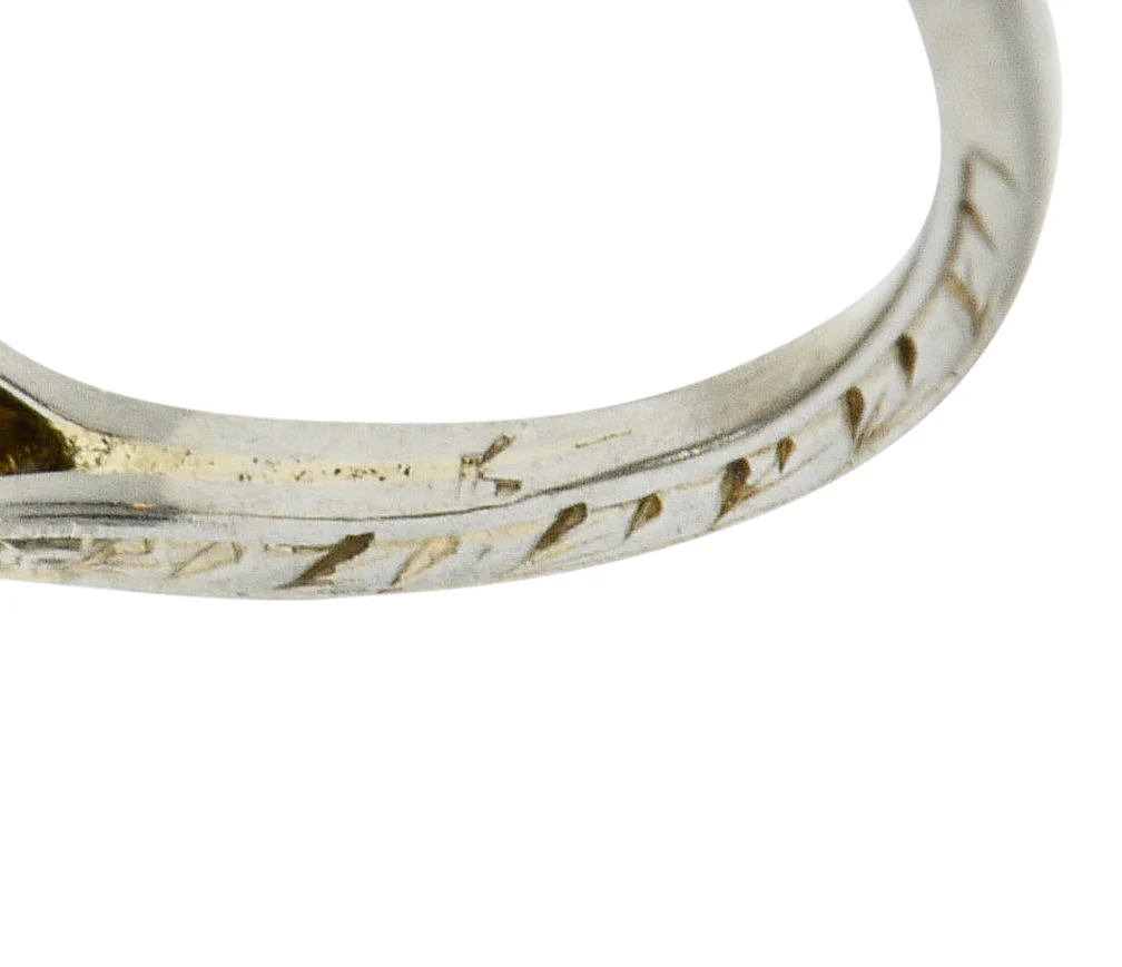Edwardian 0.44 CTW Diamond 18 Karat White Gold Engagement Ring - Image 11