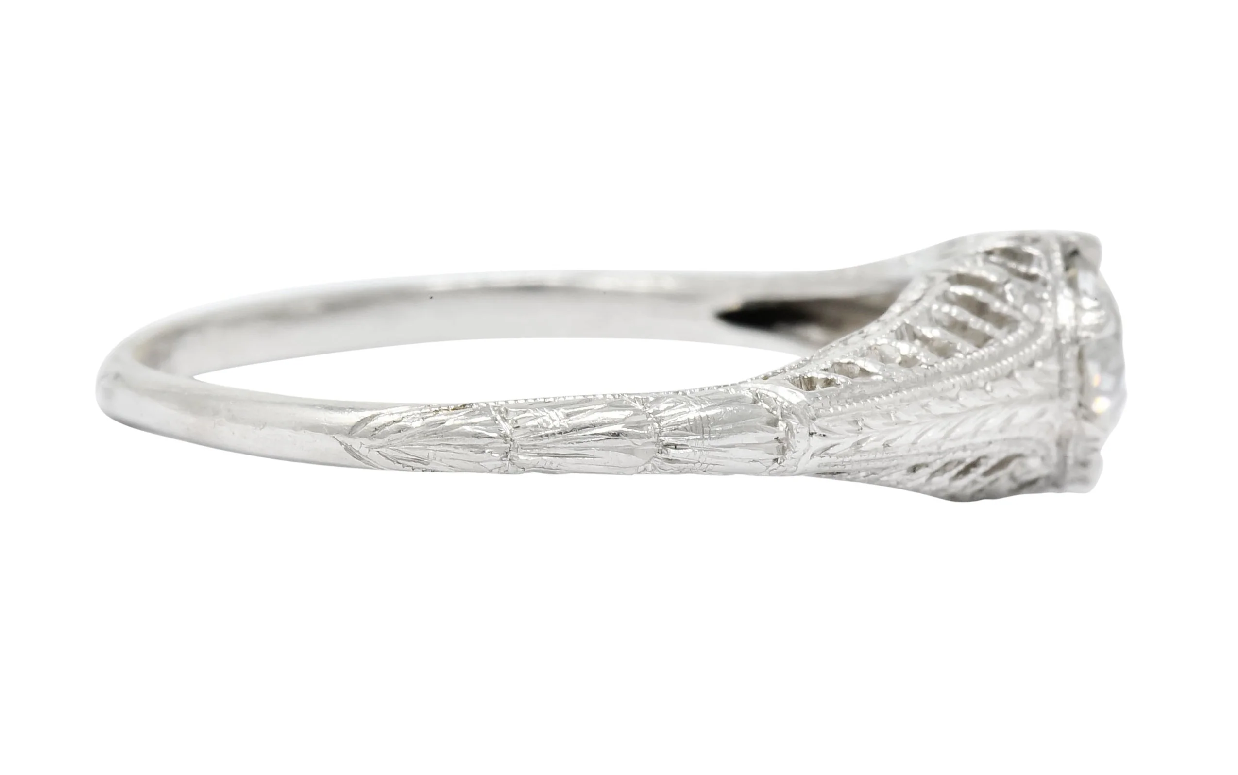 Edwardian 0.50 CTW Diamond Platinum Engagement Ring Circa 1915 - Image 3