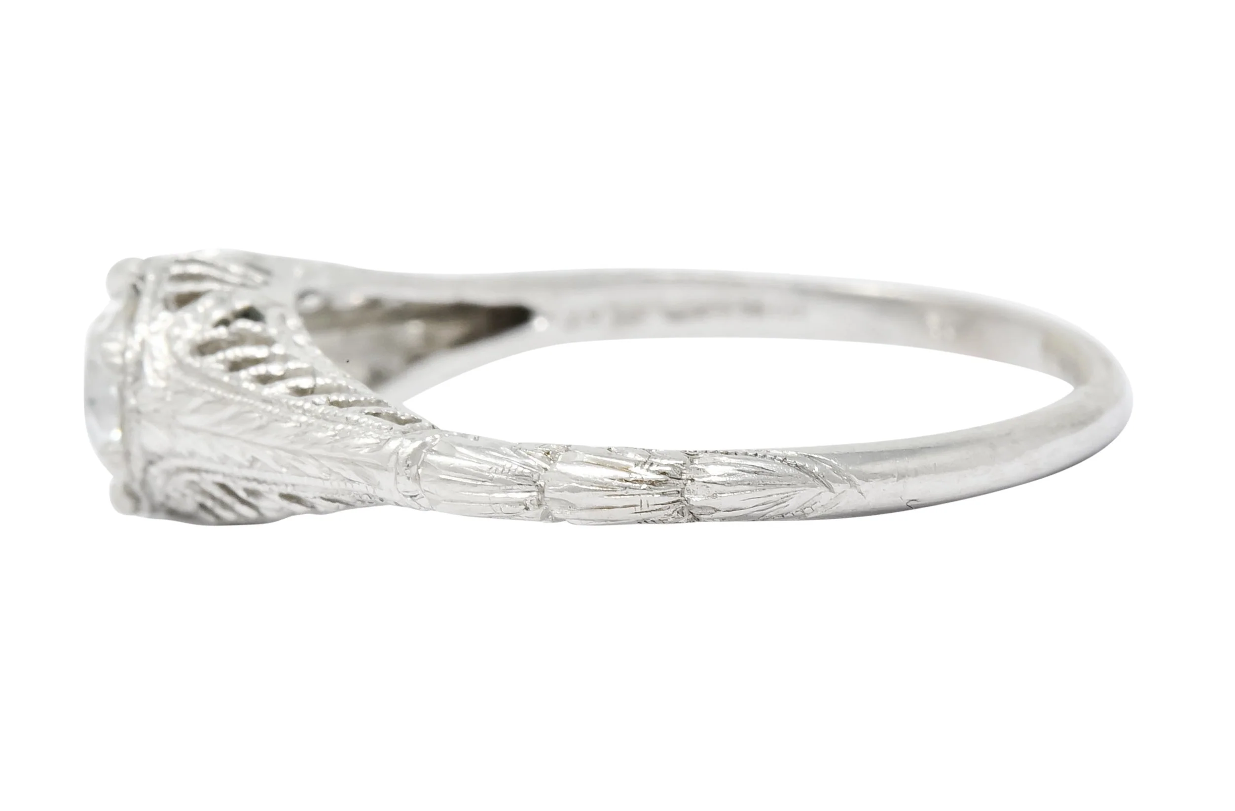 Edwardian 0.50 CTW Diamond Platinum Engagement Ring Circa 1915 - Image 5