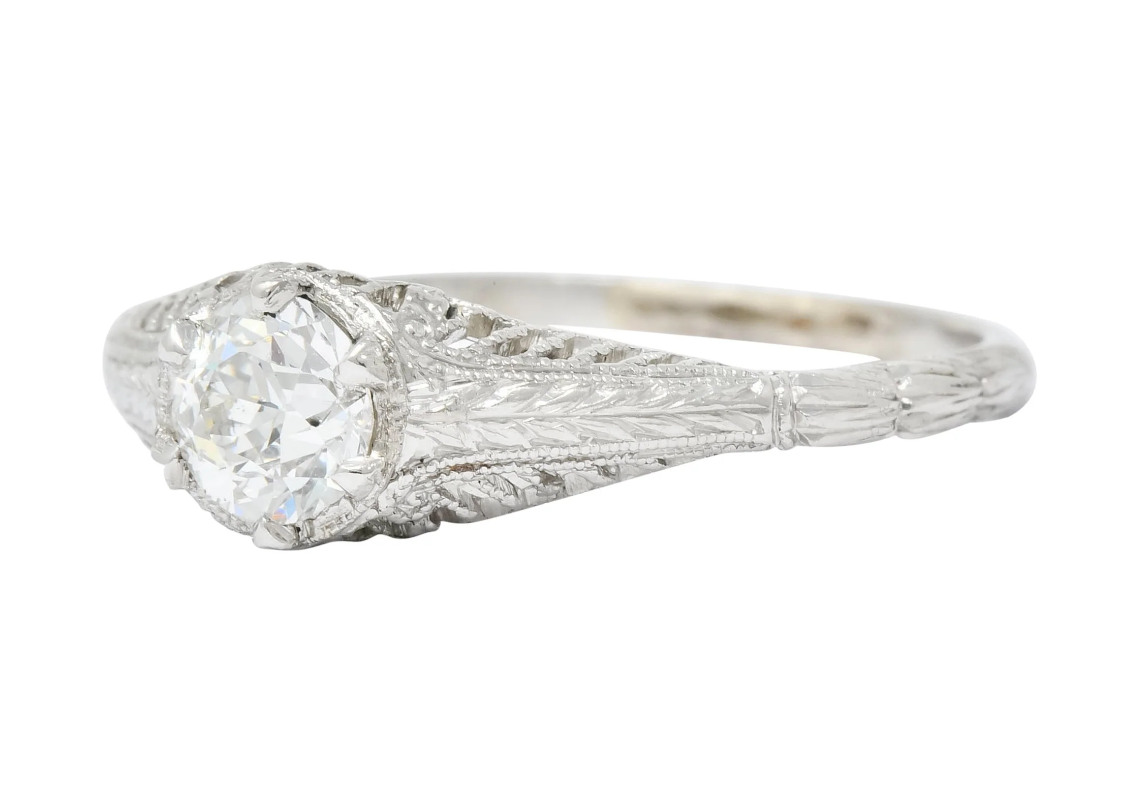 Edwardian 0.50 CTW Diamond Platinum Engagement Ring Circa 1915 - Image 6