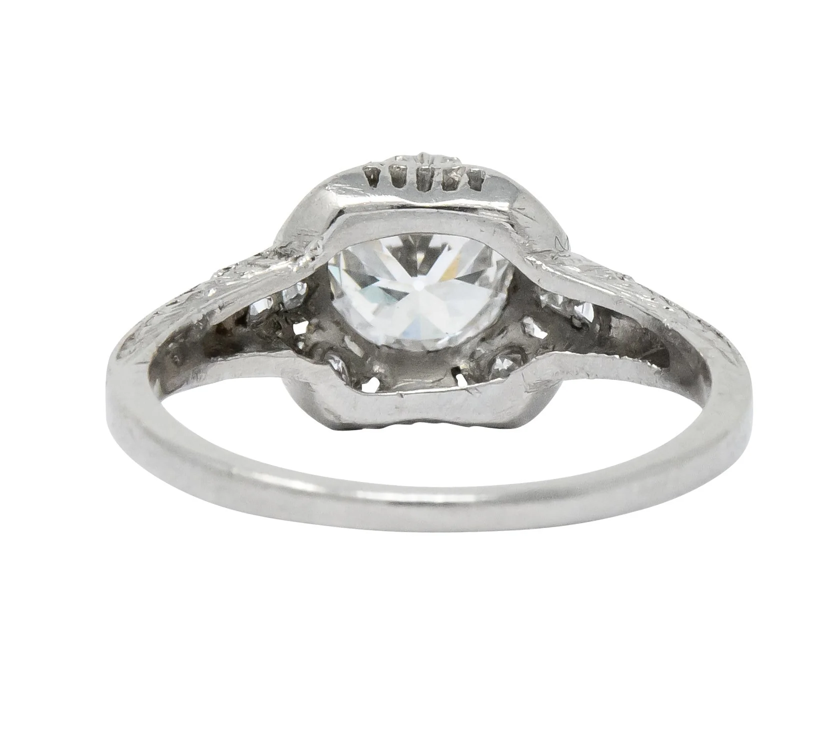 Edwardian 1.20 CTW Diamond Platinum Engagement Ring GIA - Image 5
