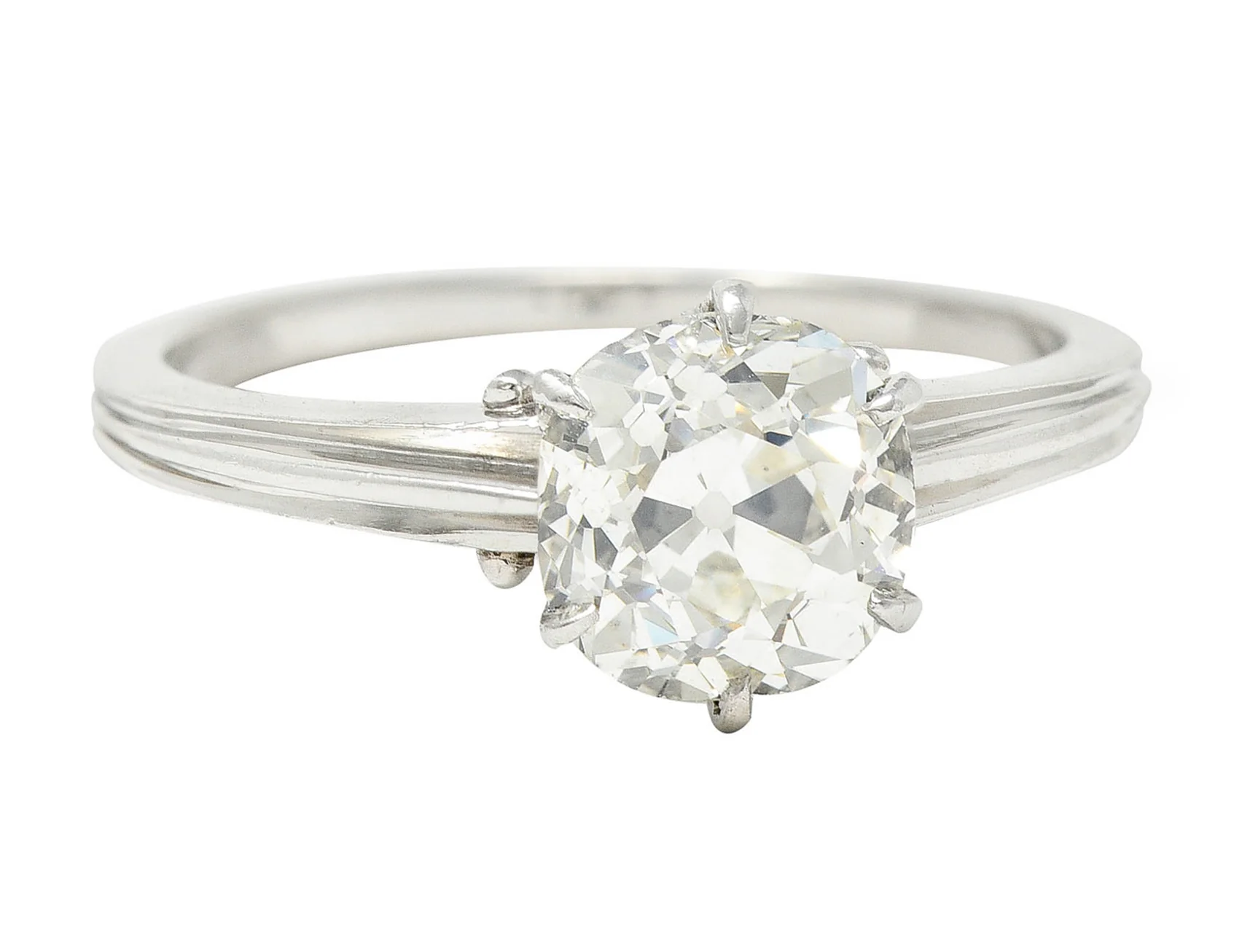 Edwardian 1.53 CTW Old Mine Platinum Engagement Ring GIA