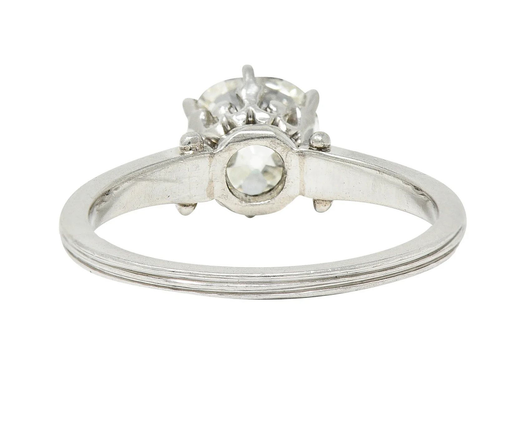 Edwardian 1.53 CTW Old Mine Platinum Engagement Ring GIA - Image 5