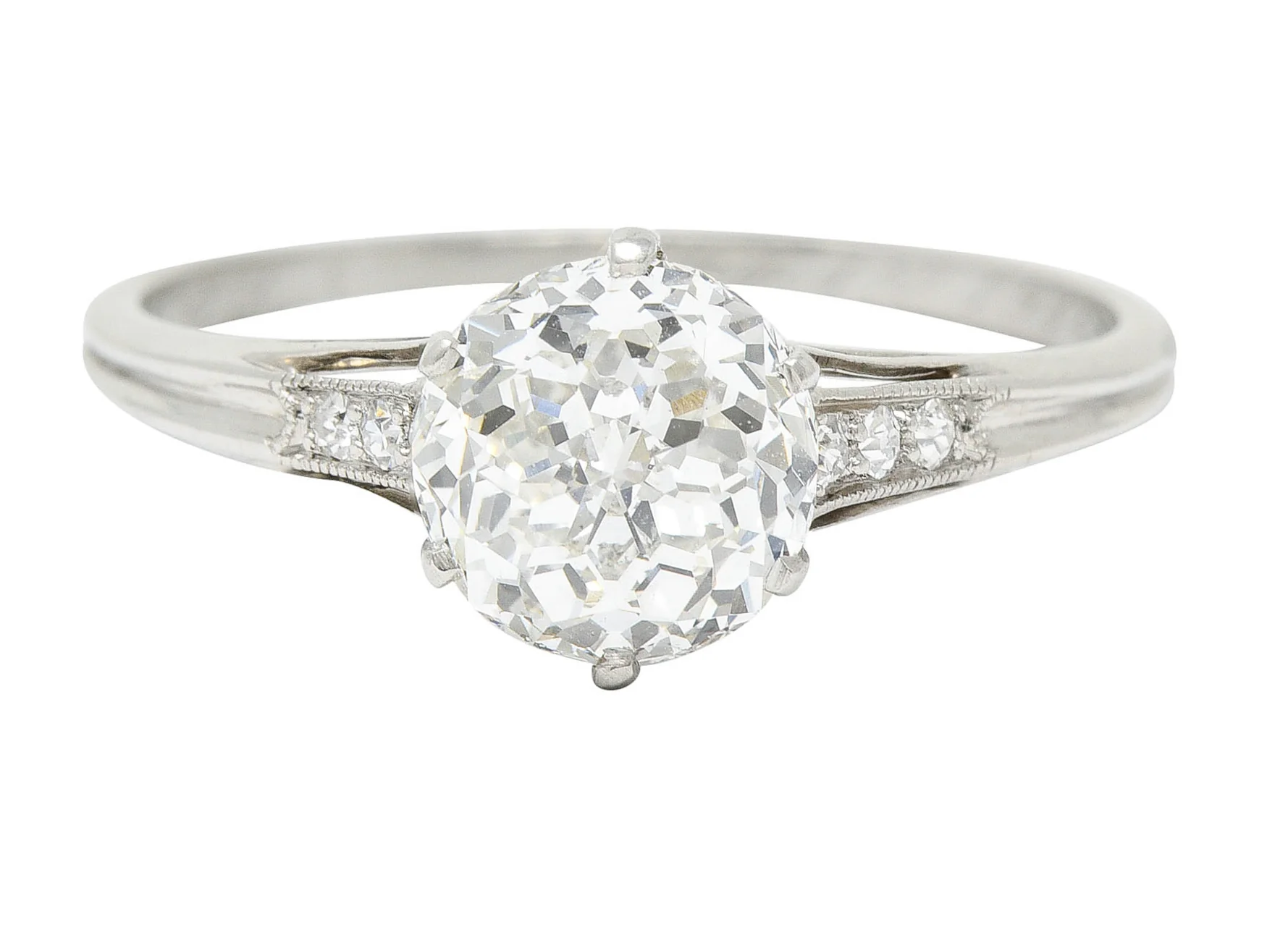 Edwardian 1.60 CTW Jubilee Diamond Platinum Antique Engagement Ring