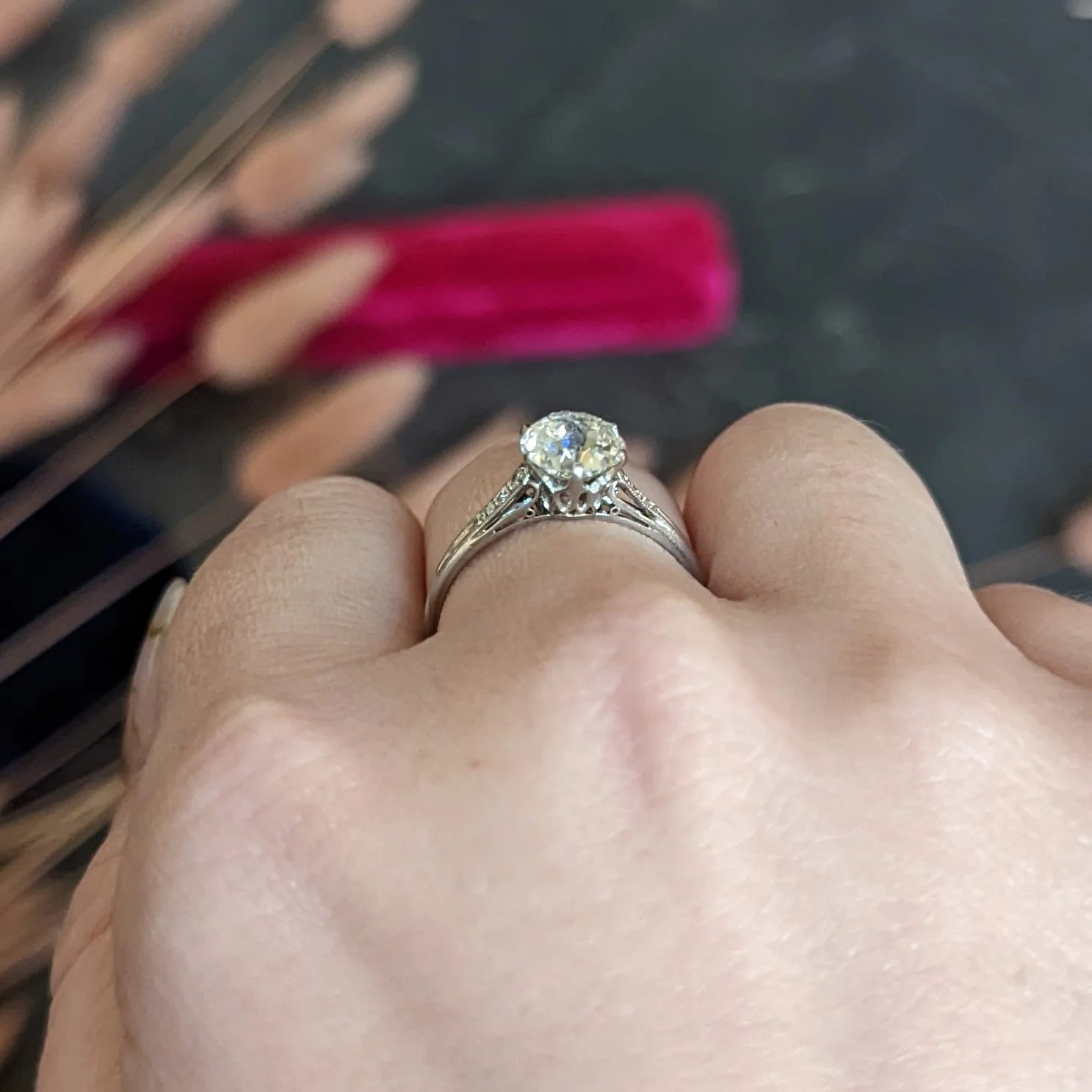 Edwardian 1.60 CTW Jubilee Diamond Platinum Antique Engagement Ring - Image 15