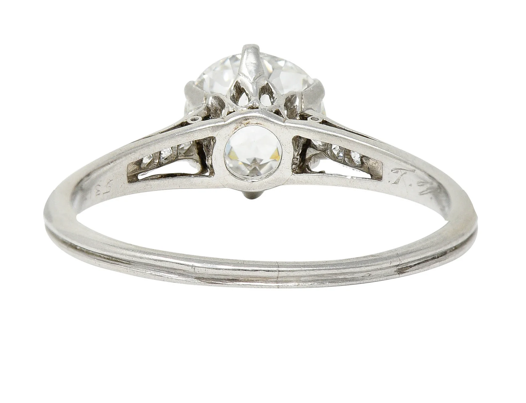 Edwardian 1.60 CTW Jubilee Diamond Platinum Antique Engagement Ring - Image 4
