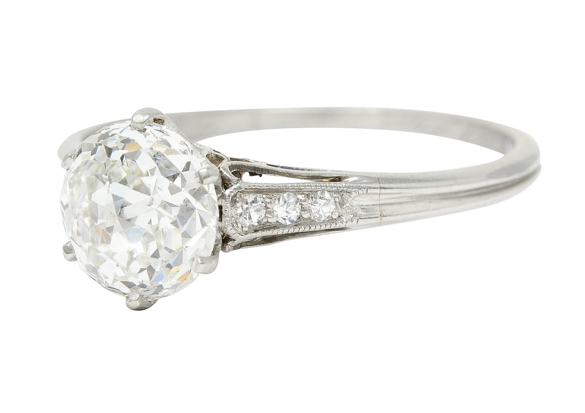 Edwardian 1.60 CTW Jubilee Diamond Platinum Antique Engagement Ring - Image 6