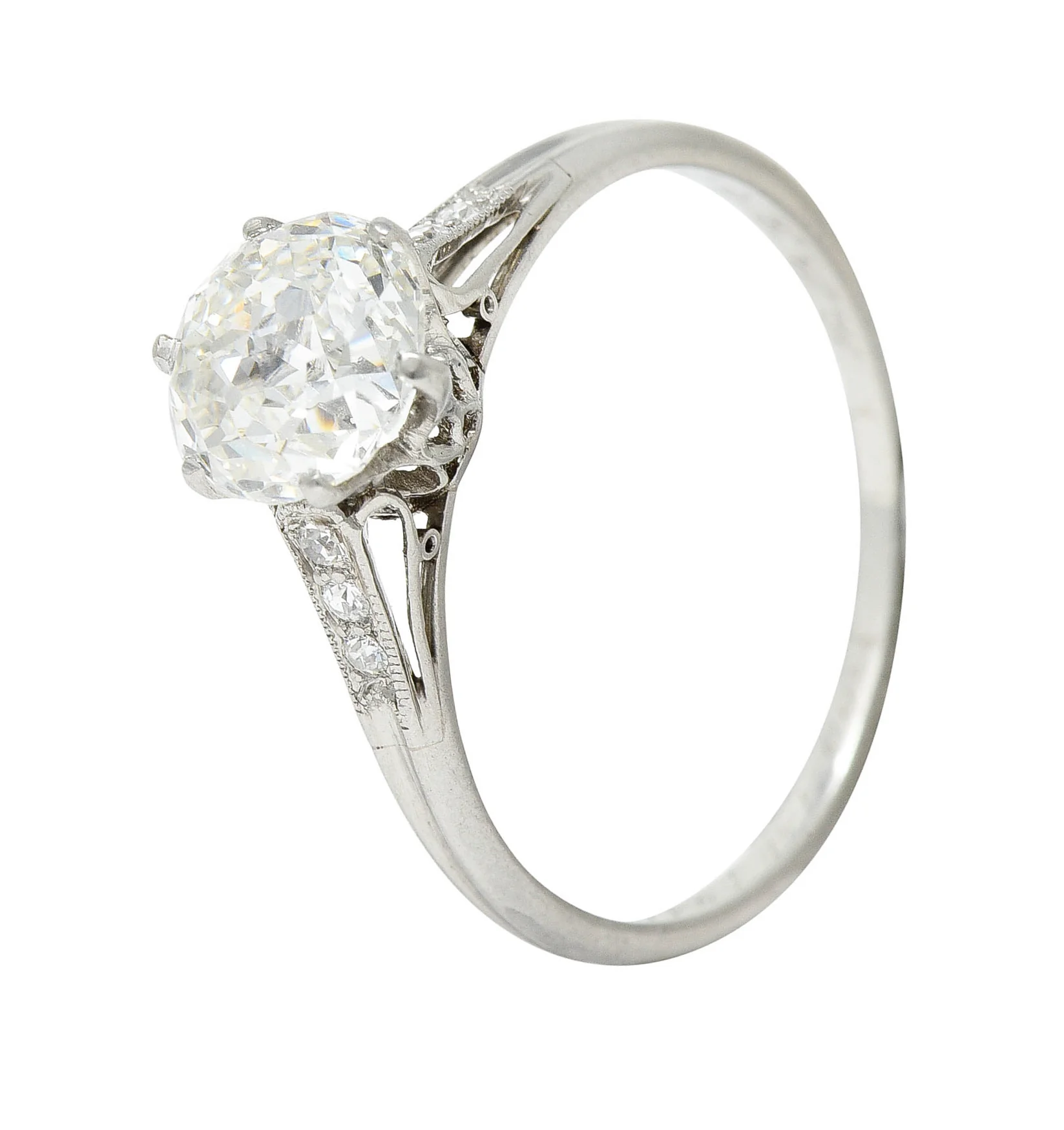 Edwardian 1.60 CTW Jubilee Diamond Platinum Antique Engagement Ring - Image 9