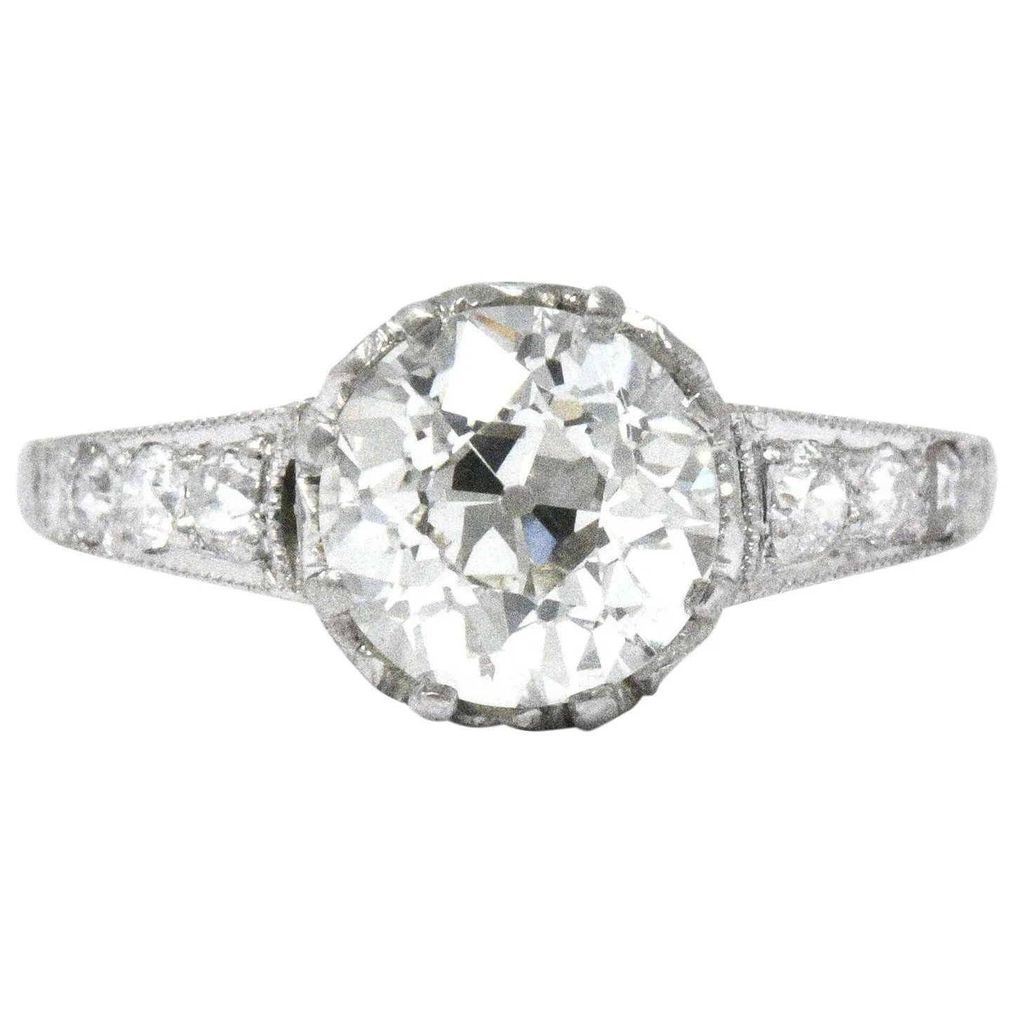 Edwardian 1.64 CTW Diamond Platinum Engagement Ring GIA