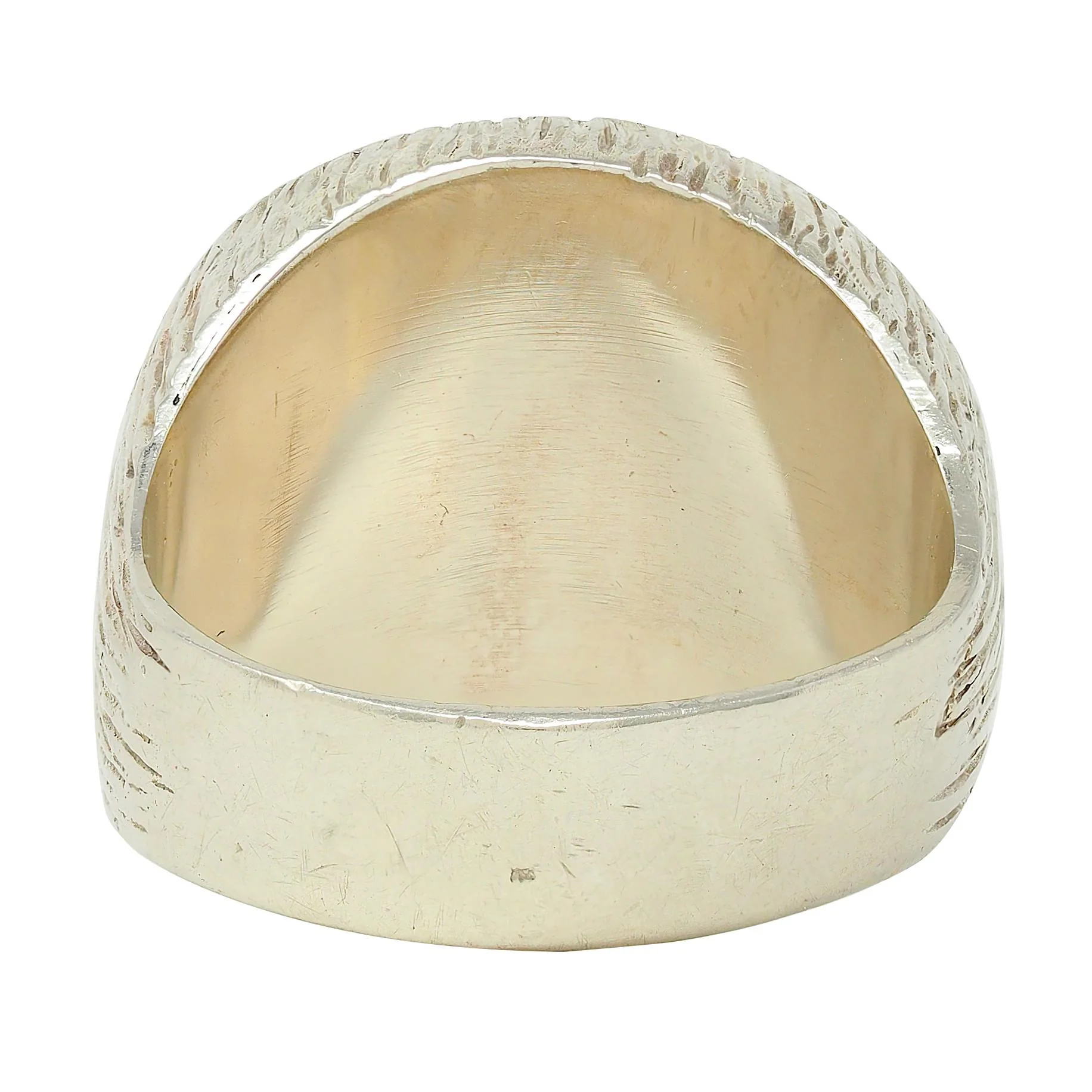 Edwardian 14 Karat White Gold Antique Fox Intaglio Unisex Signet Ring - Image 3