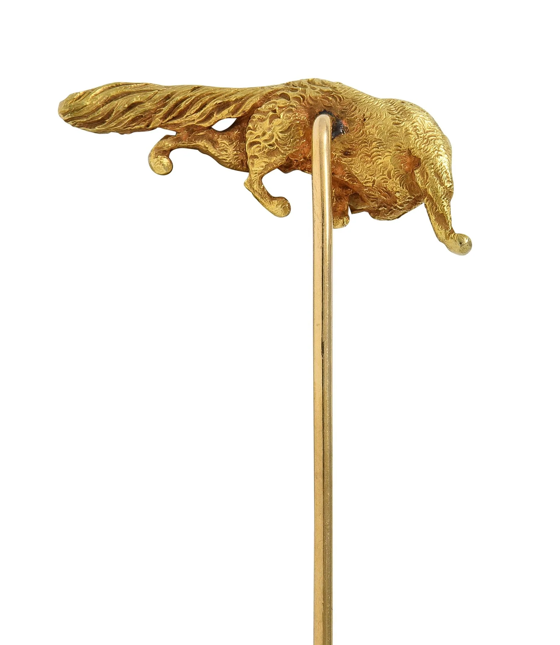Edwardian 14 Karat Yellow Gold Fox Antique Animal Stickpin - Image 4