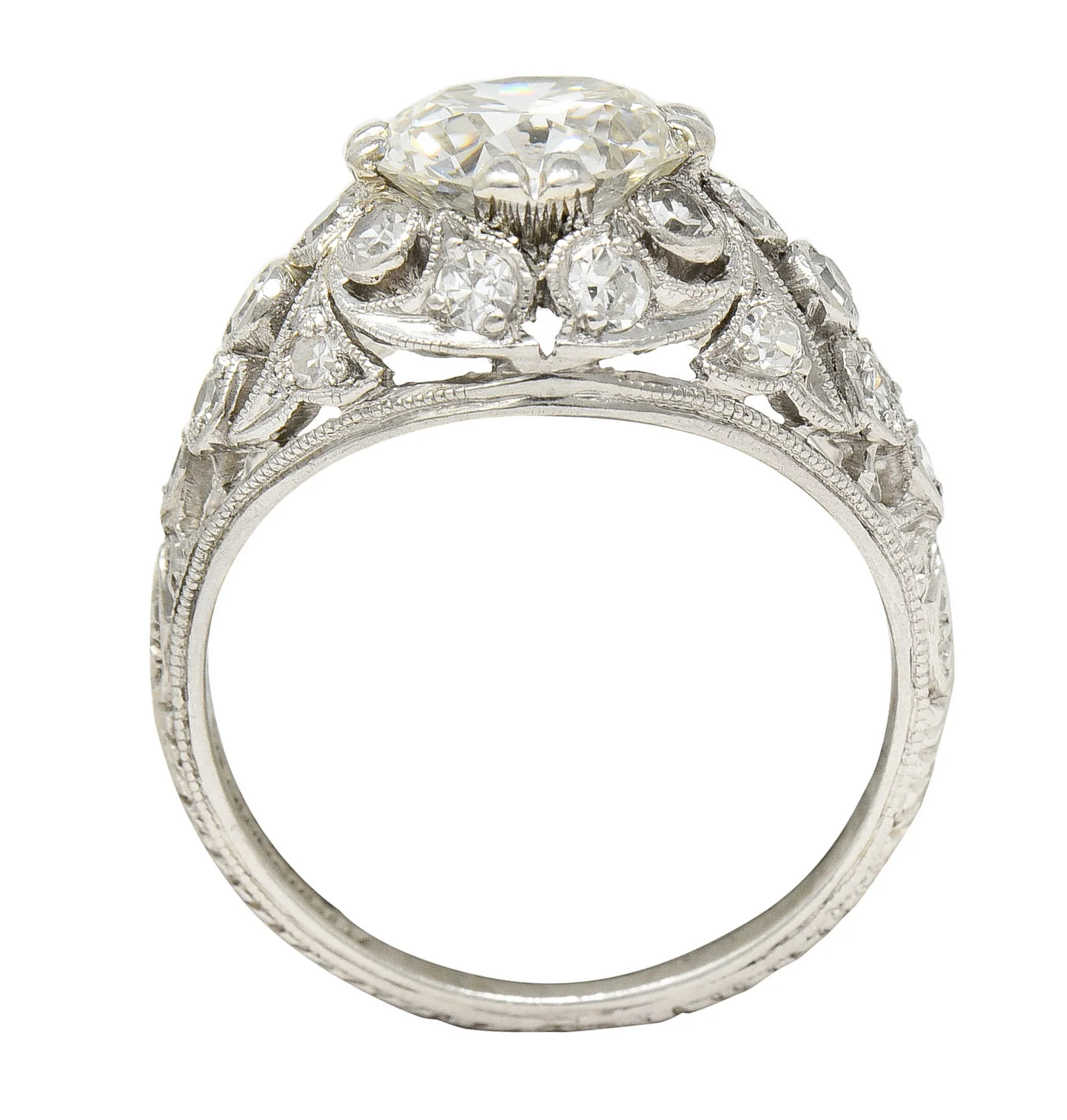 Edwardian 2.33 CTW Diamond Platinum Engagement Ring - Image 9