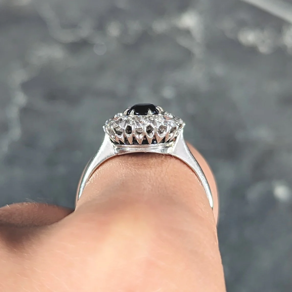 Edwardian 2.48 CTW No Heat Burma Sapphire Old European Cut Diamond Platinum Antique Halo Ring GIA - Image 11