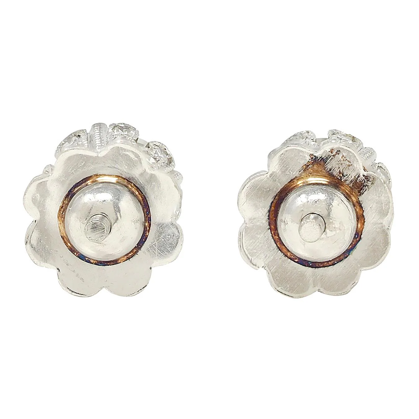 Edwardian 2.80 CTW Old European Diamond Platinum Antique Butterfly Screw-Back Stud Earrings - Image 4