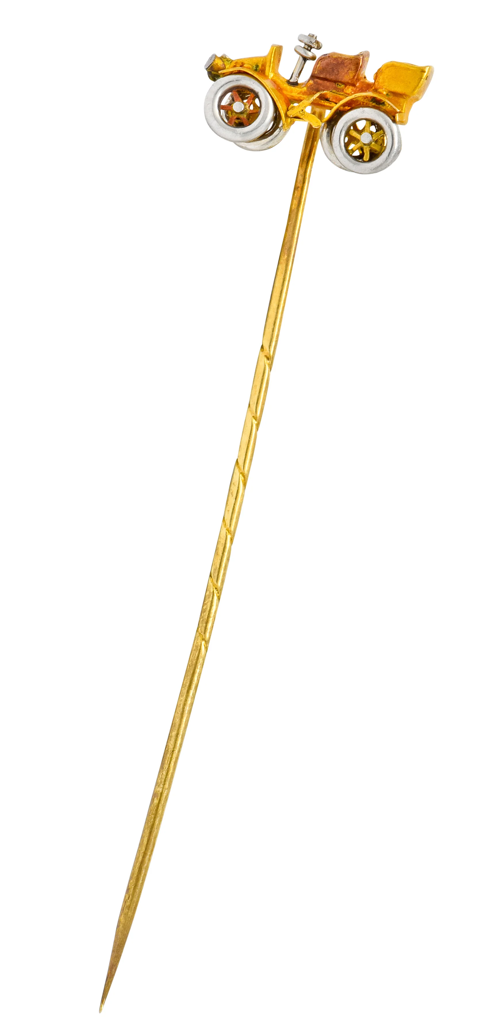 Edwardian Articulated 14 Karat Gold Ford Model T Classic Car Stickpin - Image 2