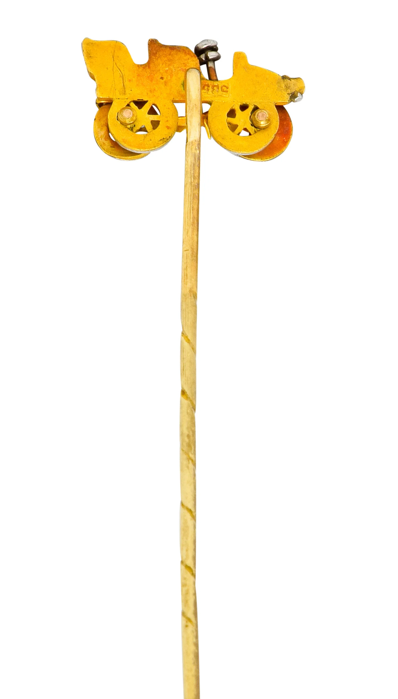 Edwardian Articulated 14 Karat Gold Ford Model T Classic Car Stickpin - Image 5