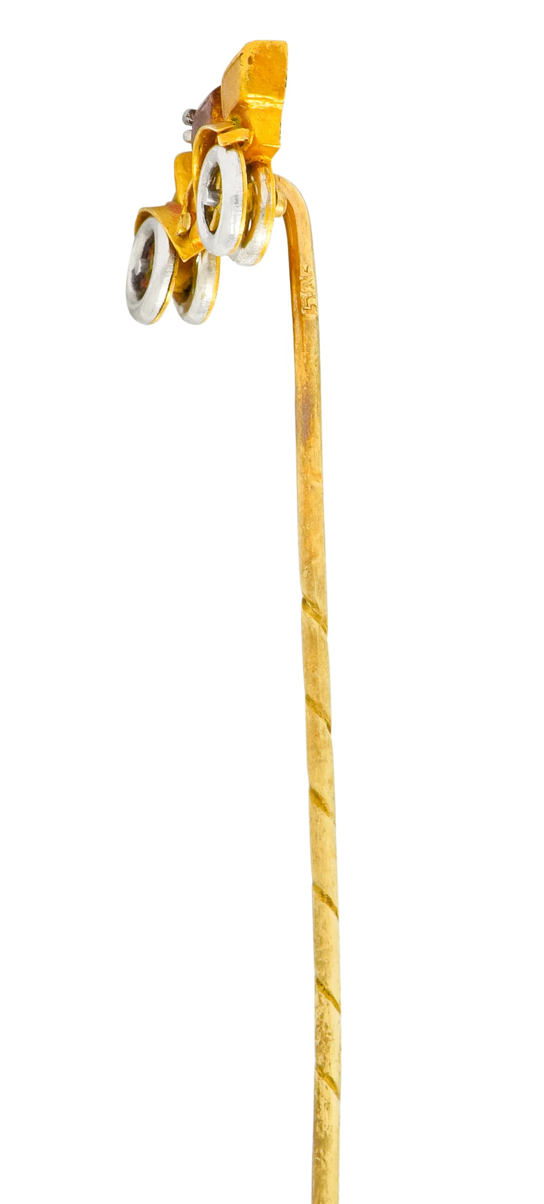 Edwardian Articulated 14 Karat Gold Ford Model T Classic Car Stickpin - Image 6