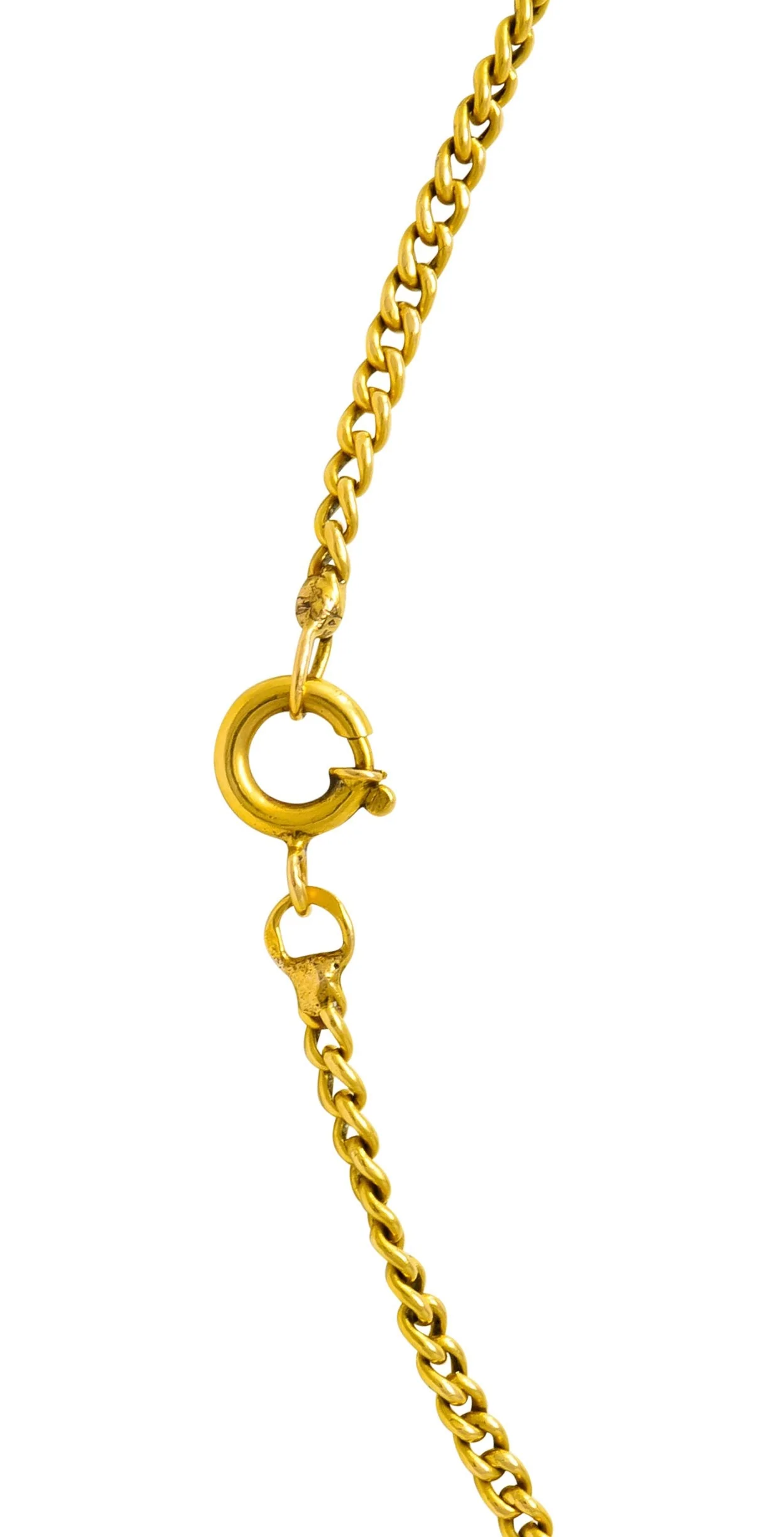Edwardian Coral Diamond Platinum Gold Drop Pendant Necklace Circa 1940s - Image 5