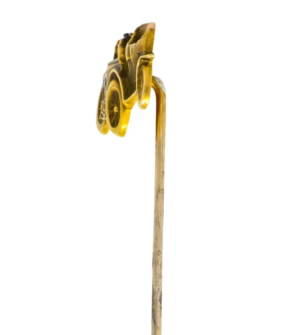 Edwardian Diamond 14 Karat Gold Ford Model T Classic Car Stickpin - Image 3