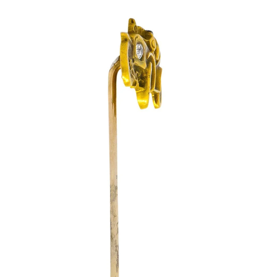 Edwardian Diamond 14 Karat Gold Ford Model T Classic Car Stickpin - Image 5