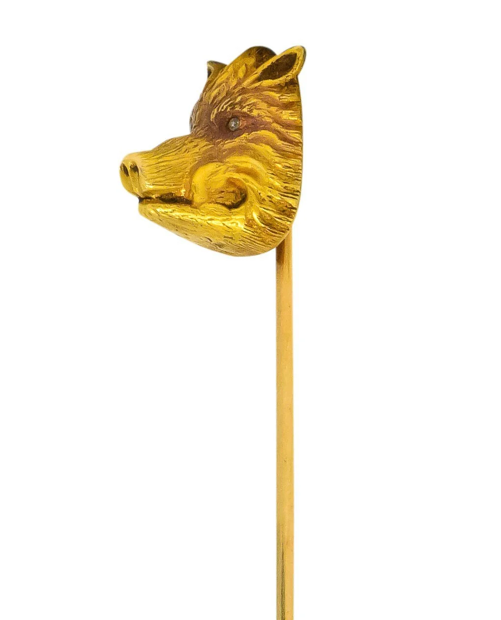 Edwardian Diamond 14 Karat Yellow Gold Boar Stickpin - Image 2