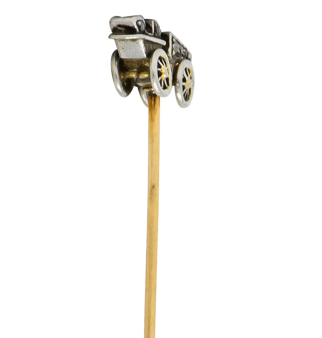 Edwardian Diamond Platinum Gold Antique Car Stickpin - Image 5