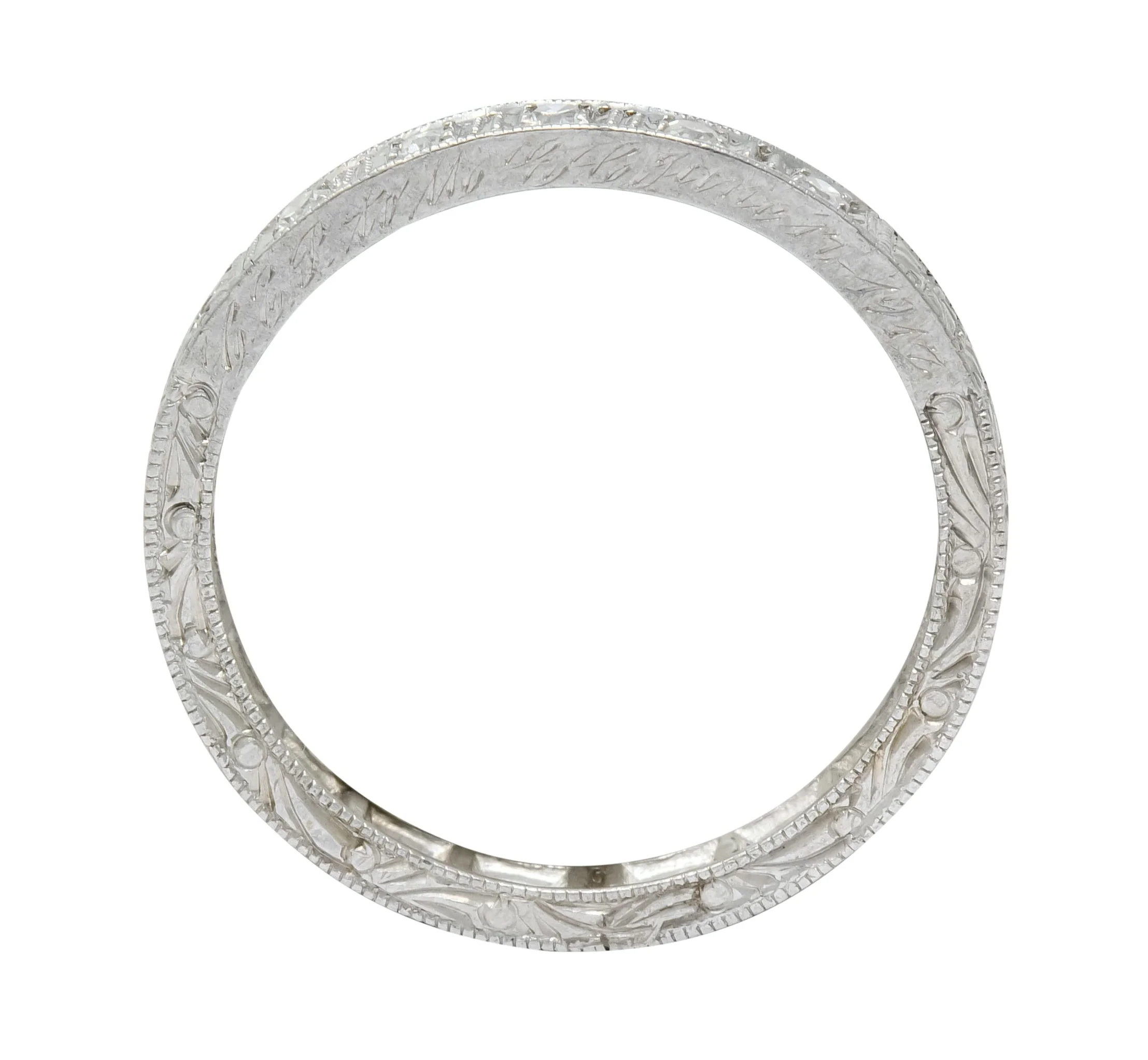 Edwardian Diamond Platinum Orange Blossom Band Stacking Ring - Image 5