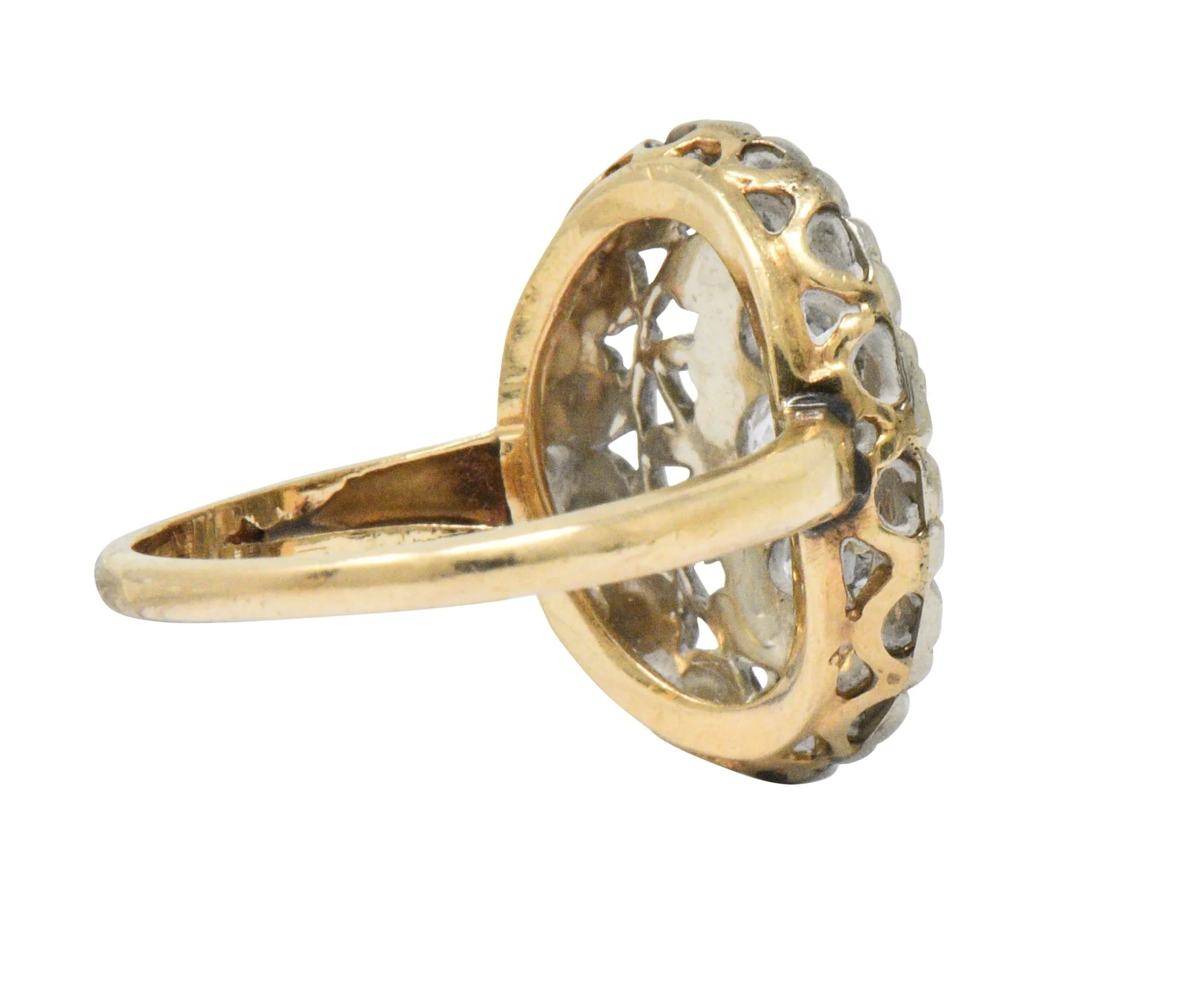 Edwardian Diamond Platinum-Topped 14 Karat Gold Ring - Image 3