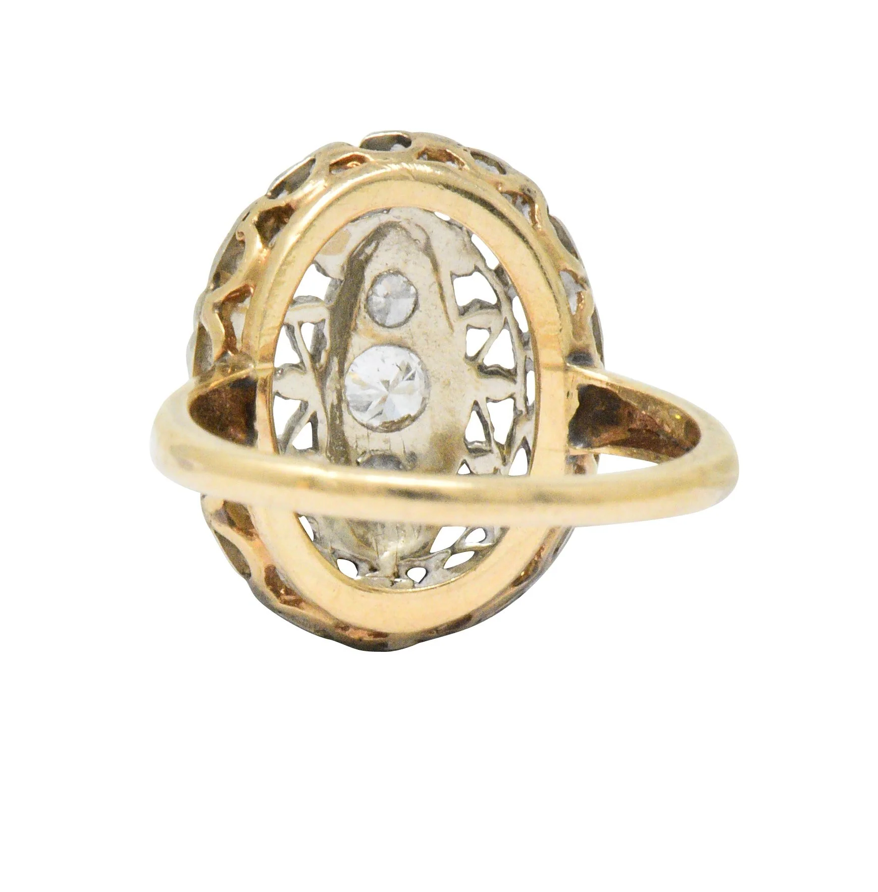 Edwardian Diamond Platinum-Topped 14 Karat Gold Ring - Image 4