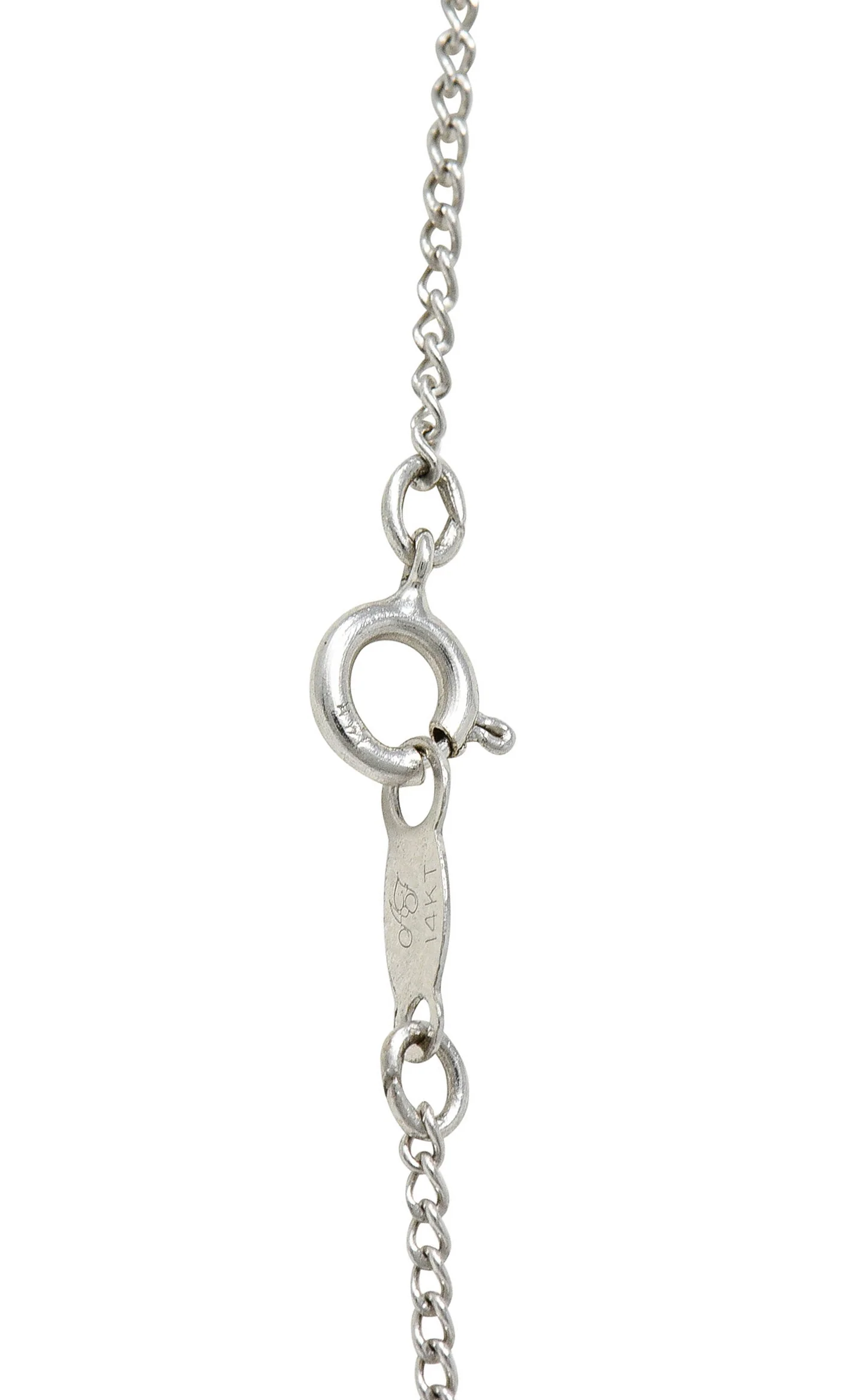 Edwardian Diamond Platinum-Topped 18 Karat Gold Clover Pendant Necklace - Image 9