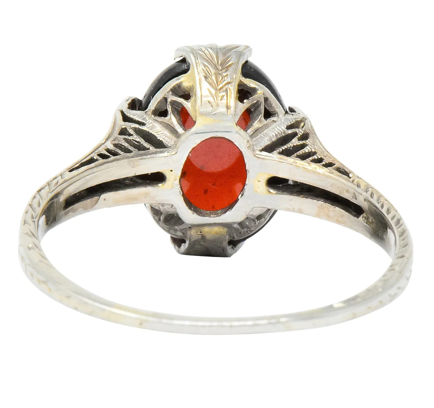 Edwardian Garnet 18 Karat White Gold Ring - Image 3