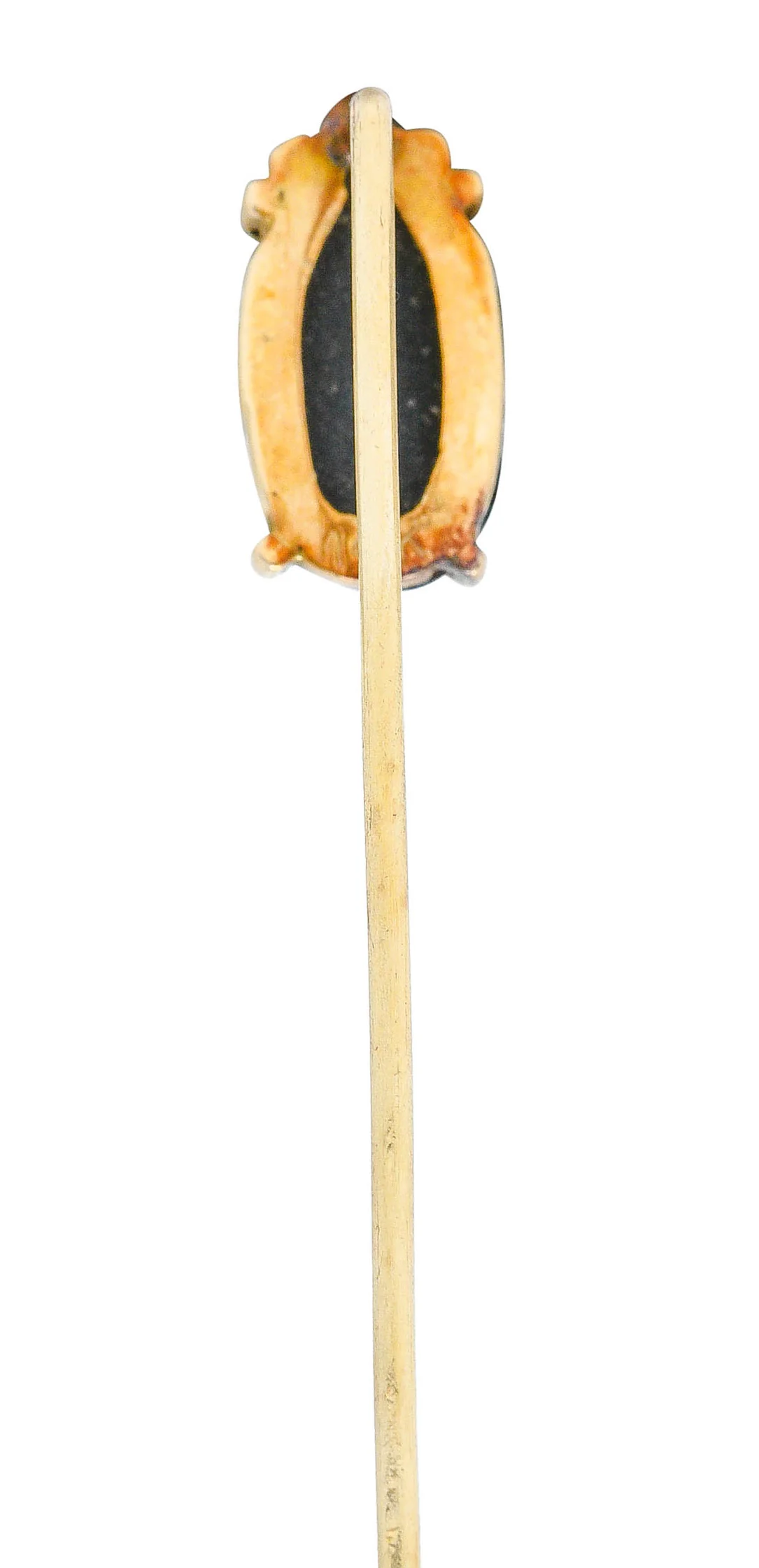 Egyptian Revival Bismuth 14 Karat Gold Scarab Beetle Stickpin - Image 3