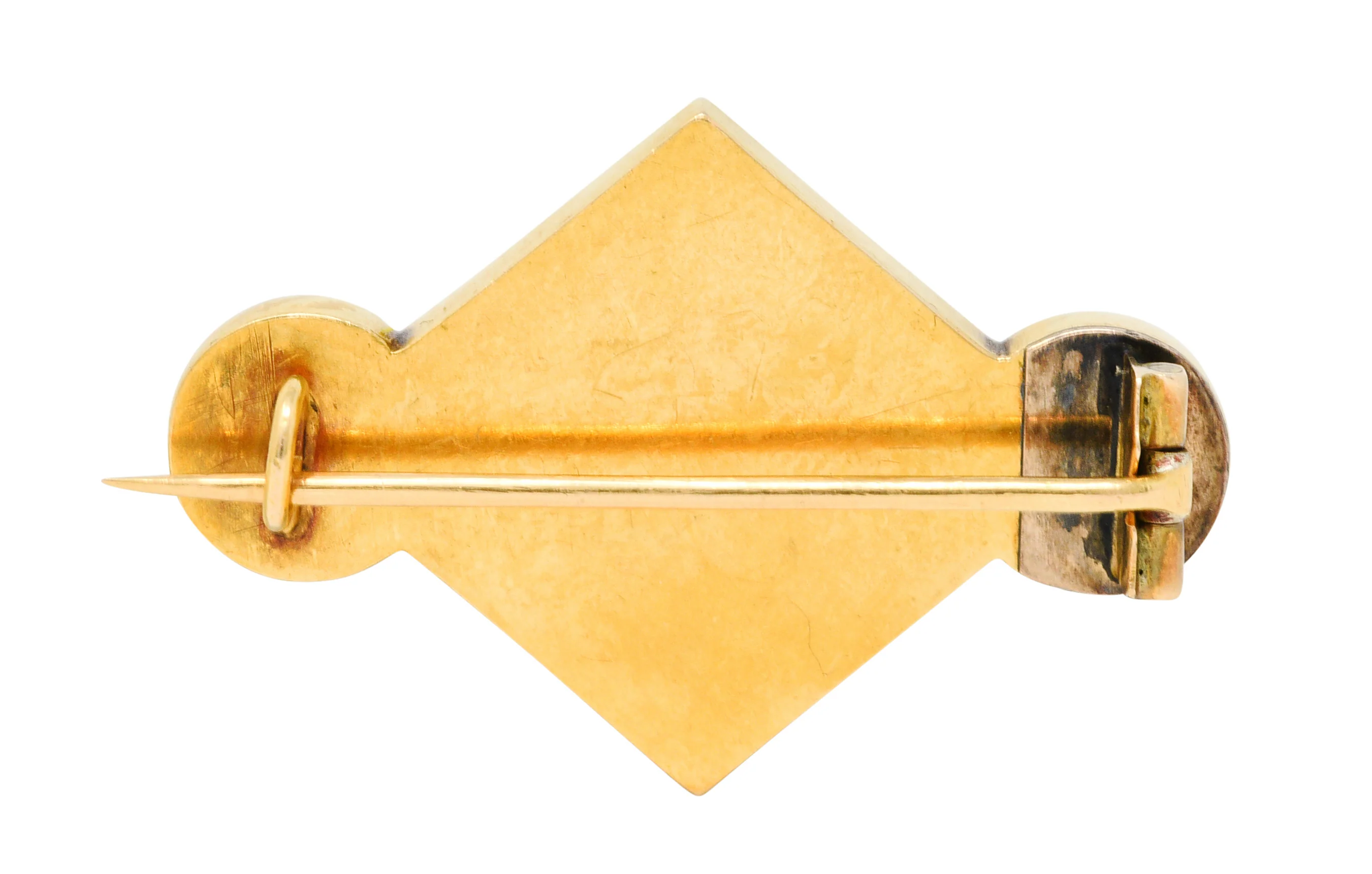 Egyptian Revival Micro Mosaic 18 Karat Gold Pharaoh Brooch - Image 3