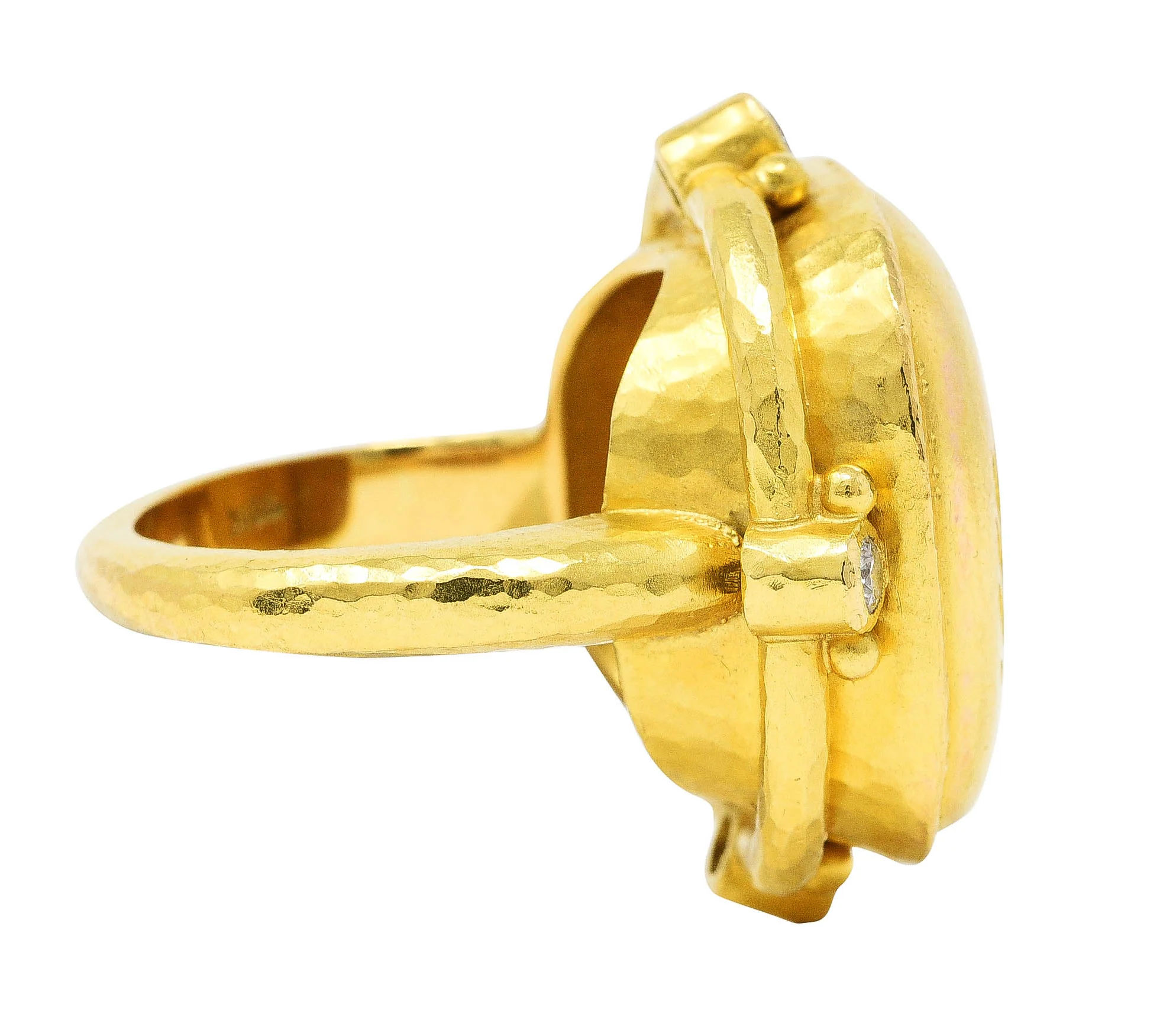 Elizabeth Locke Diamond 19 Karat Yellow Gold Queen Bee Ring - Image 3