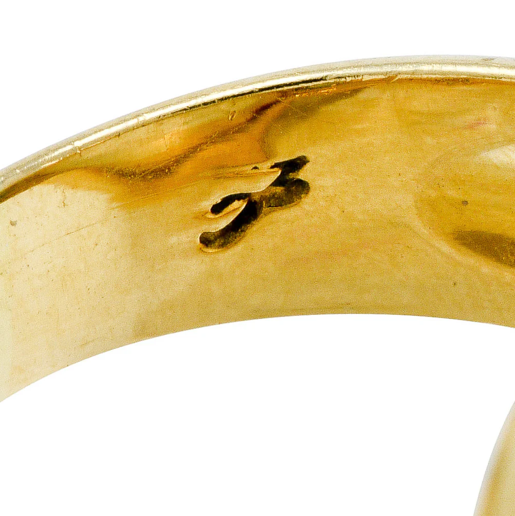 Elizabeth Locke Moonstone Aquamarine 18 Karat Gold Cabochon Ring - Image 7
