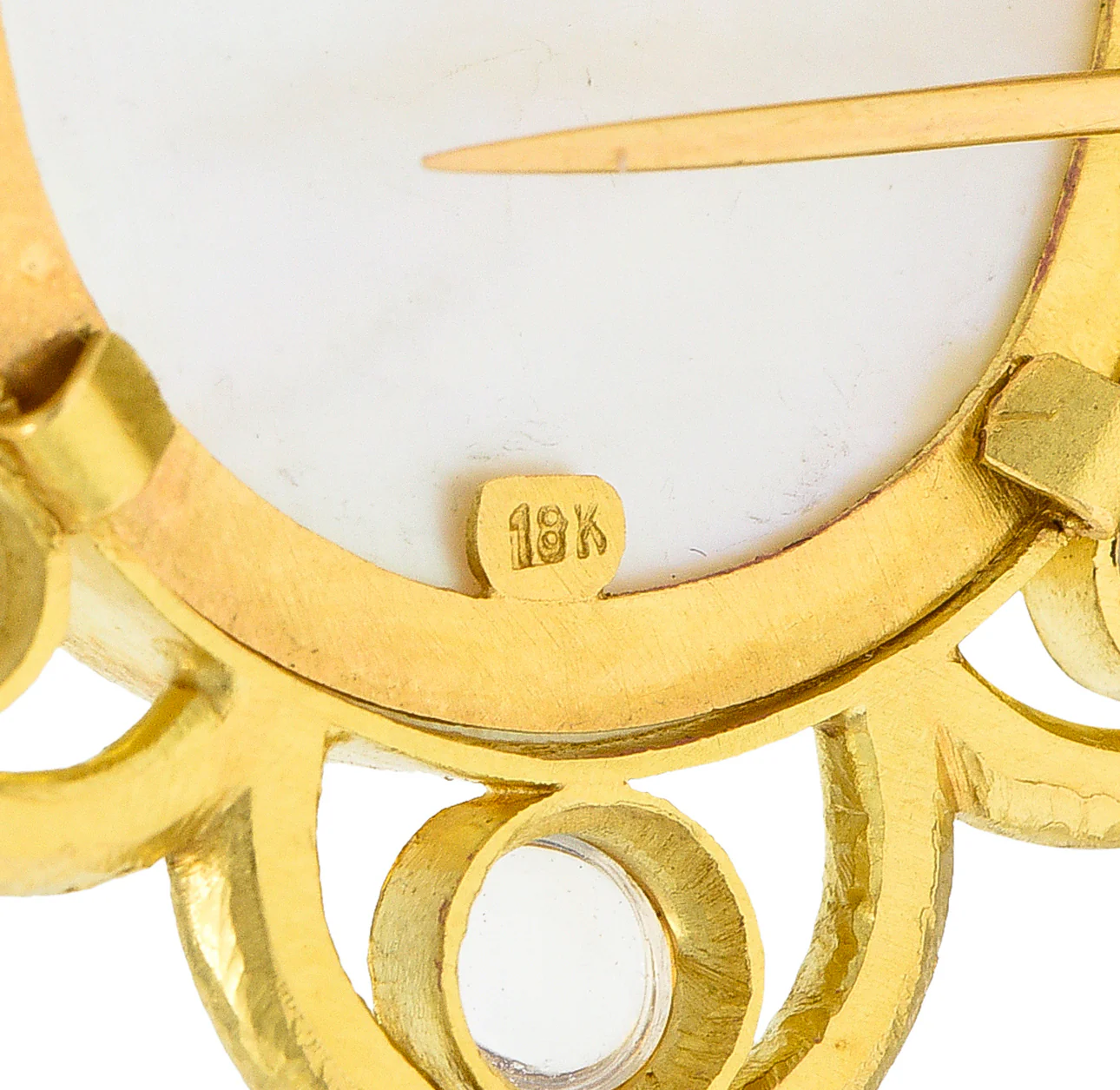 Elizabeth Locke Moonstone Venetian Glass Mother-Of-Pearl 18 Karat Gold Goddess Enhancer Pendant Brooch - Image 7