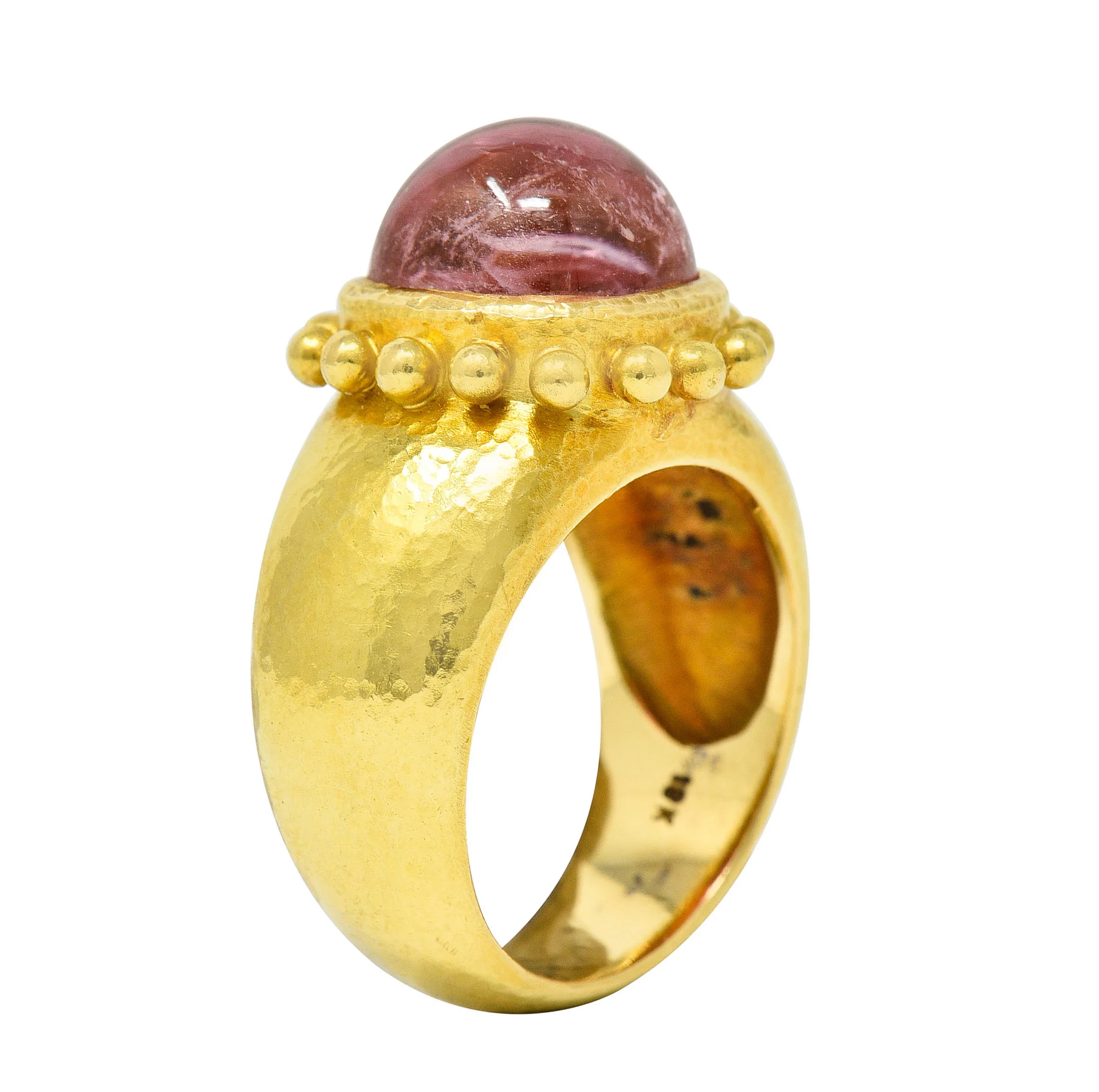 Elizabeth Locke Pink Tourmaline 18 Karat Gold Gemstone Ring - Image 2