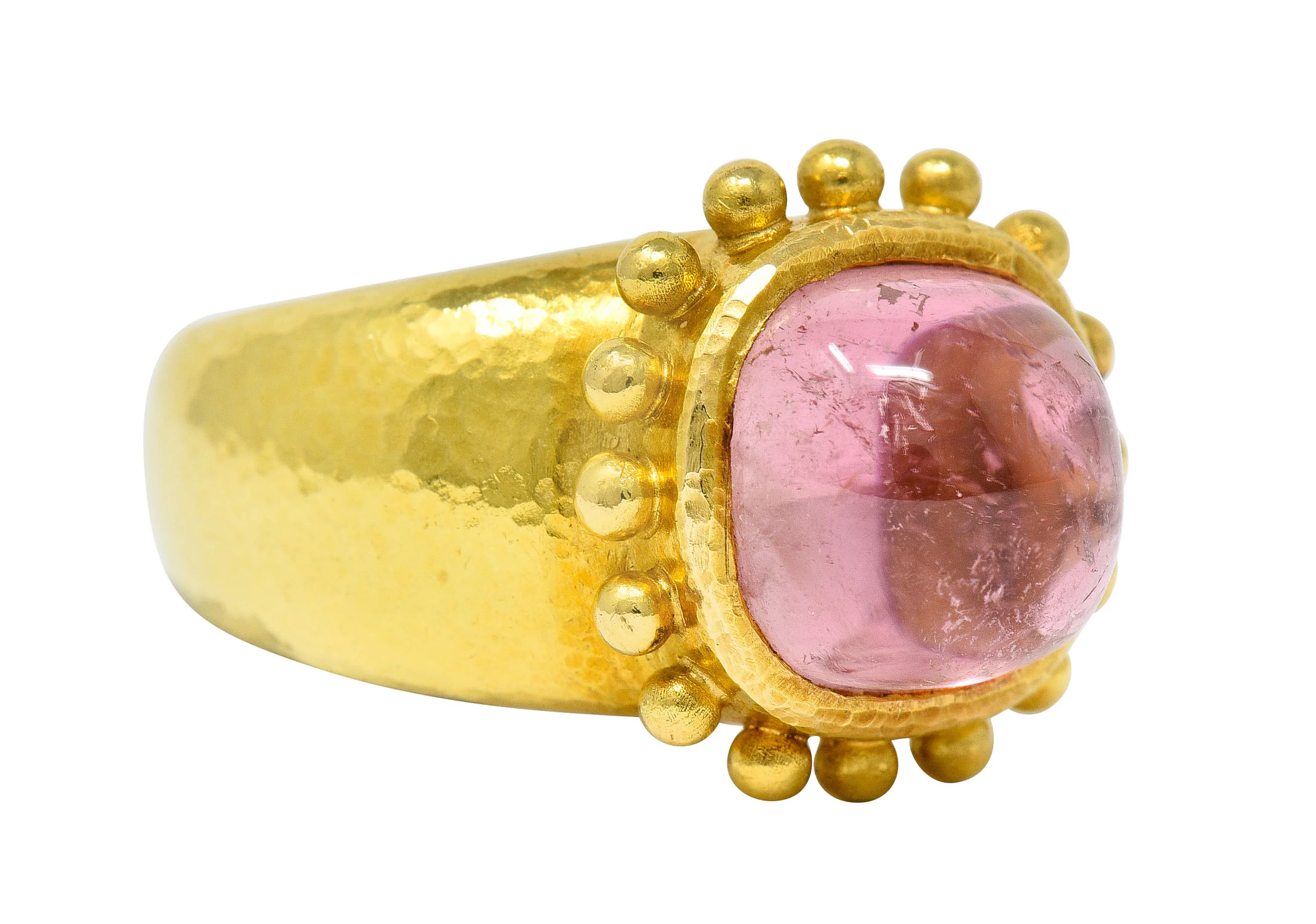 Elizabeth Locke Pink Tourmaline 18 Karat Gold Gemstone Ring - Image 3