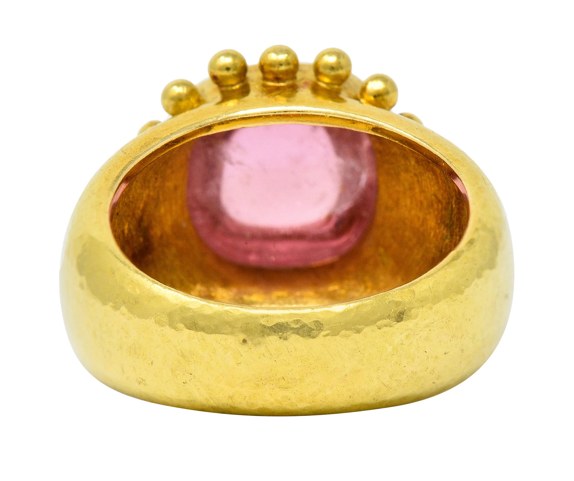 Elizabeth Locke Pink Tourmaline 18 Karat Gold Gemstone Ring - Image 5