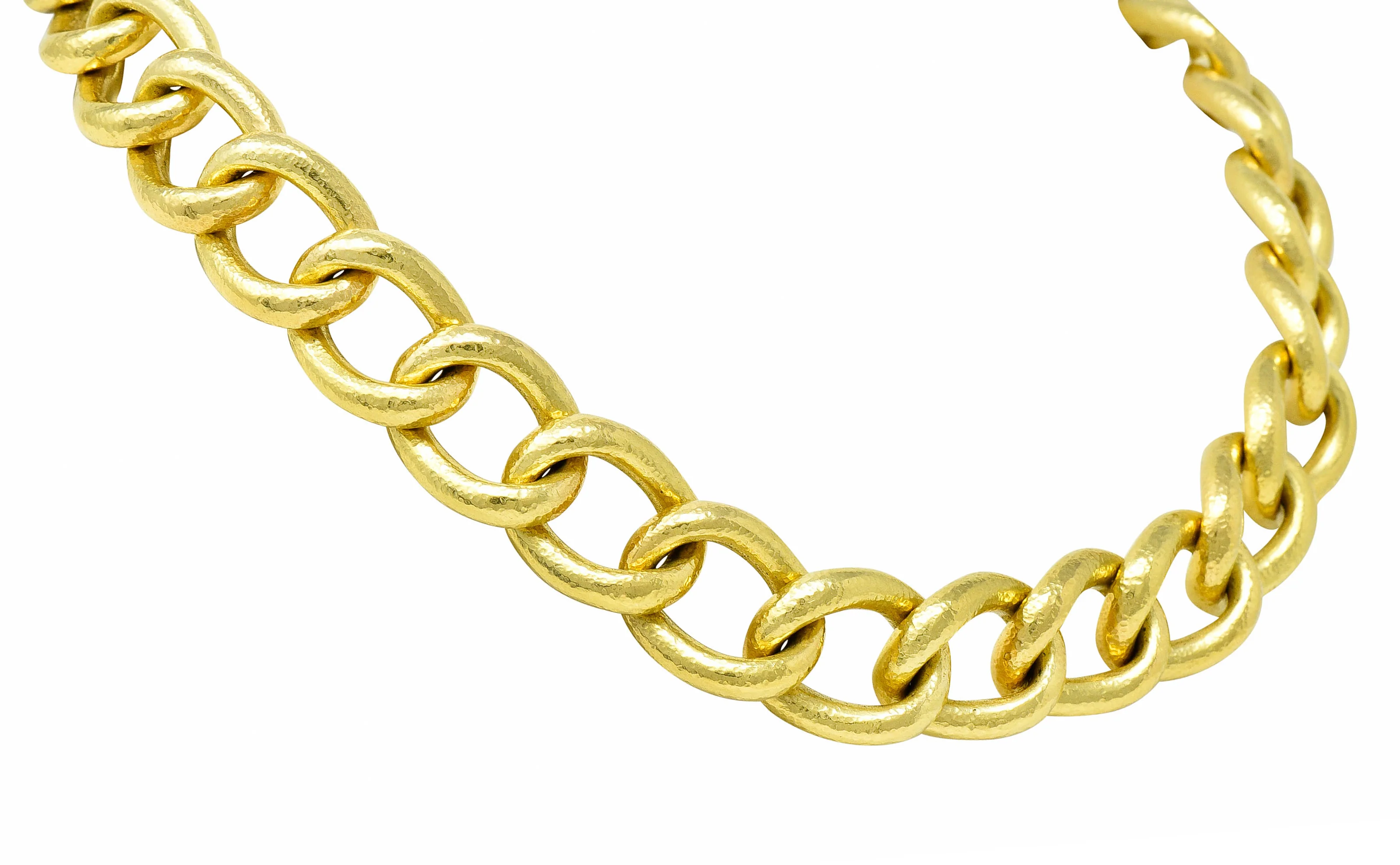 Elizabeth Locke Sapphire 18 Karat Gold Substantial Curb Link Chain Collar Necklace - Image 10