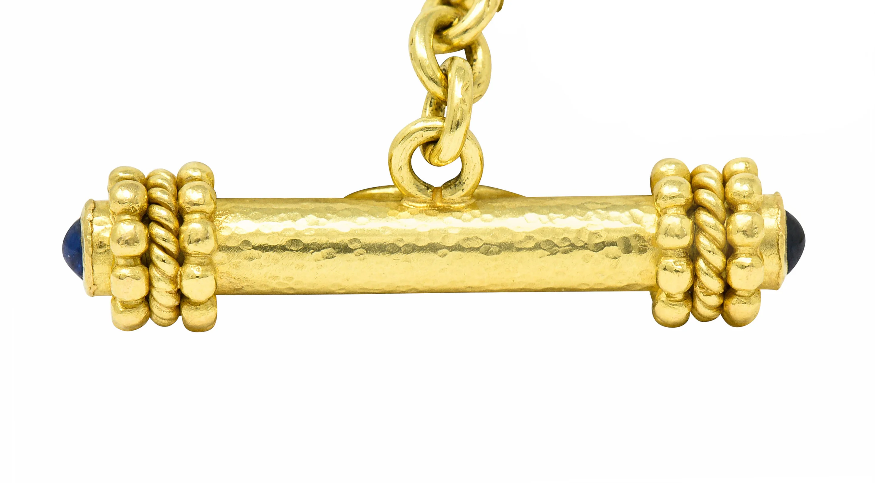 Elizabeth Locke Sapphire 18 Karat Gold Substantial Curb Link Chain Collar Necklace - Image 6