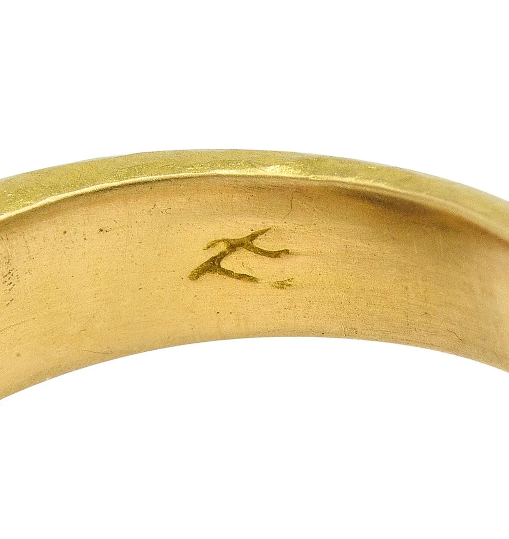 Elizabeth Locke Spinel Rhodolite Garnet 19 Karat Hammered Gold Gemstone Ring - Image 5