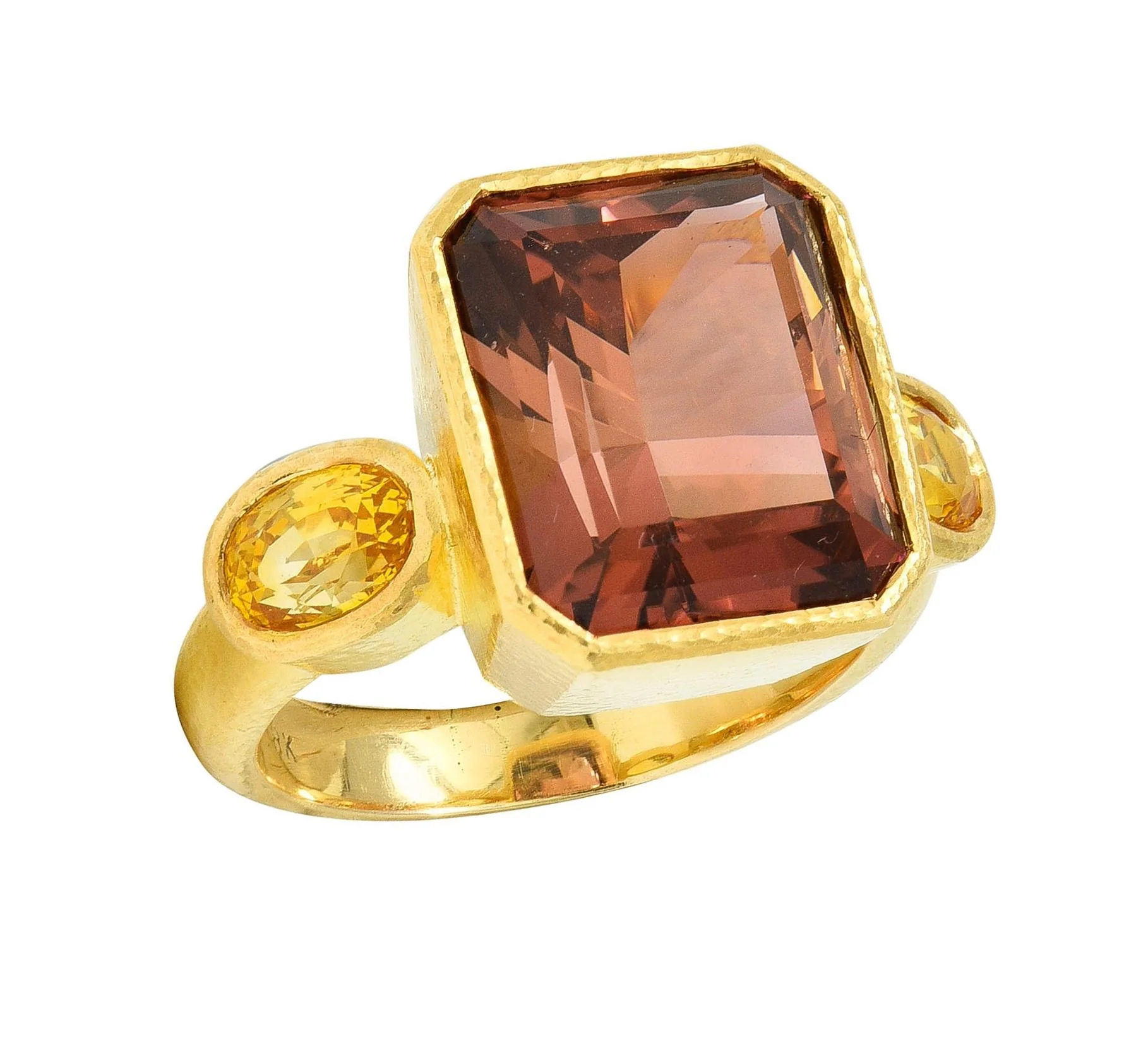 Elizabeth Locke Tourmaline Yellow Sapphire 18 Karat Gold Gemstone Cocktail Ring - Image 10