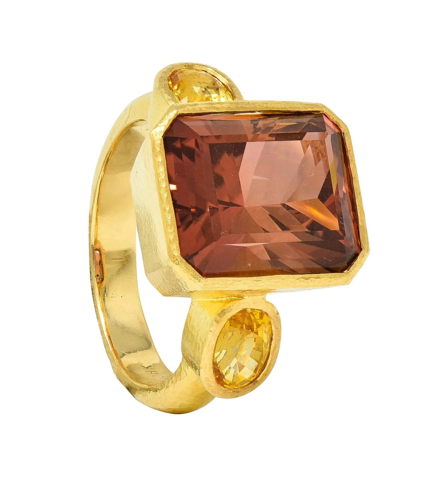 Elizabeth Locke Tourmaline Yellow Sapphire 18 Karat Gold Gemstone Cocktail Ring - Image 12