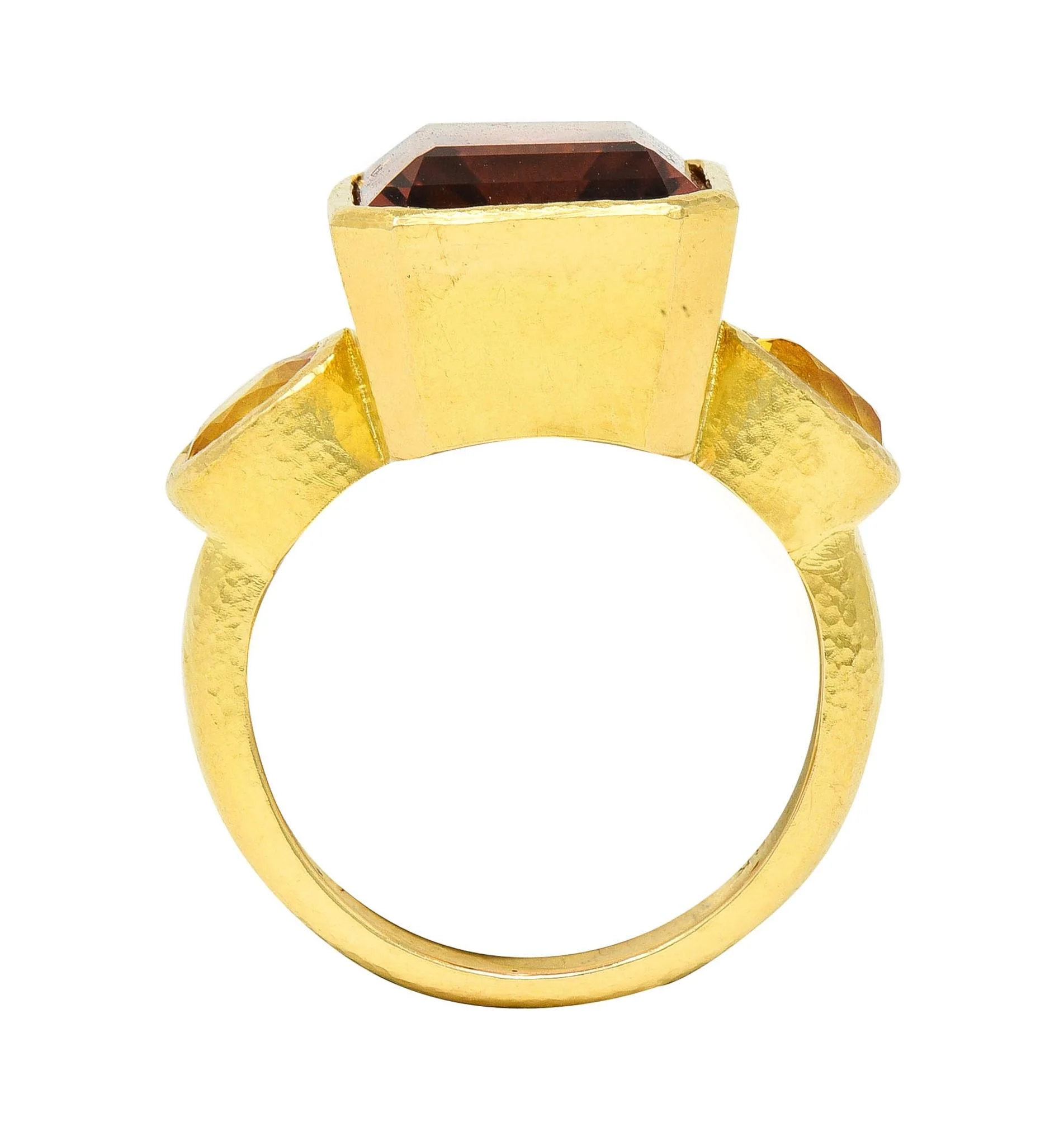 Elizabeth Locke Tourmaline Yellow Sapphire 18 Karat Gold Gemstone Cocktail Ring - Image 8