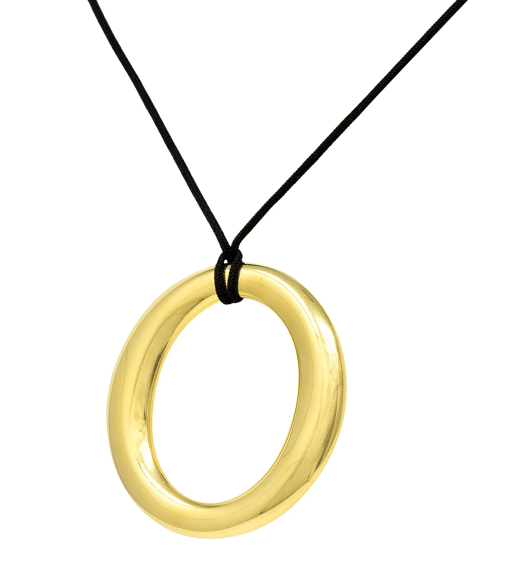Elsa Peretti Large Tiffany & Co. 18 Karat Gold Sevillana Pendant Necklace - Image 4