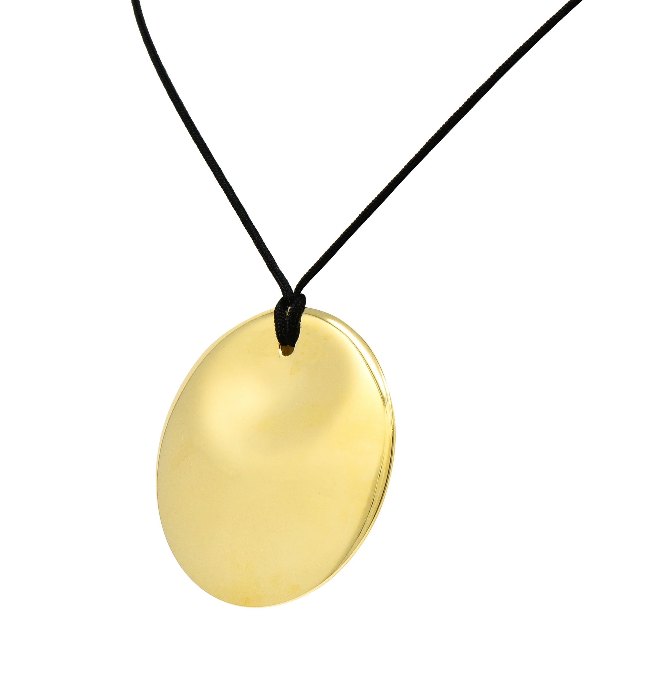 Elsa Peretti Spain Tiffany & Co. 18 Karat Gold Disc Pendant Necklace - Image 4