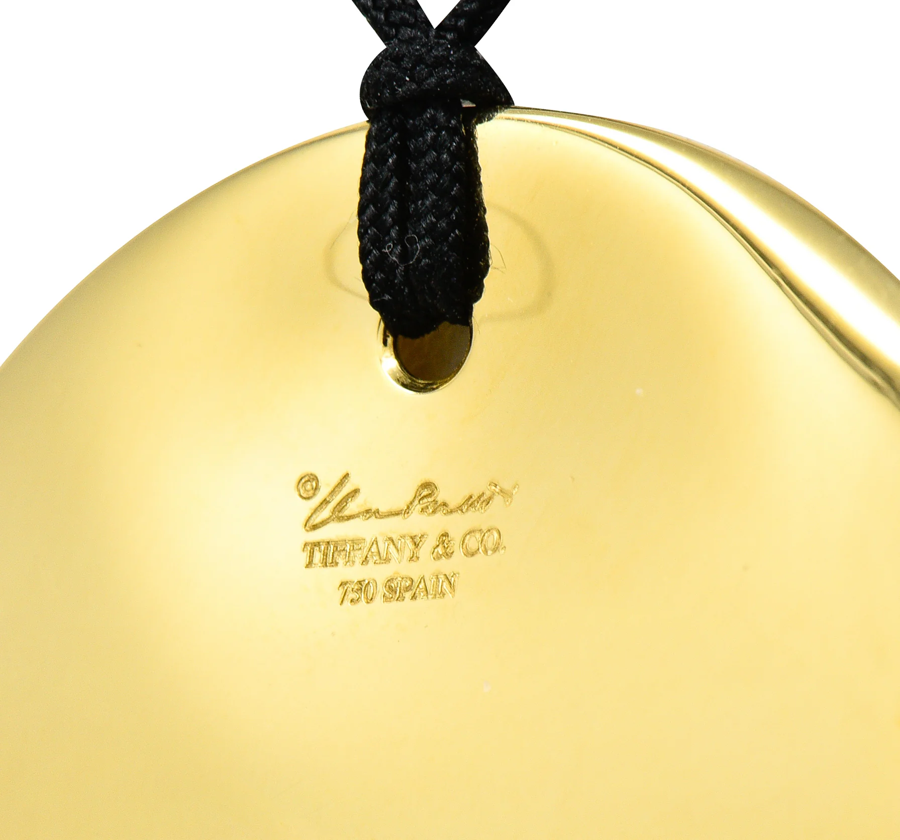 Elsa Peretti Spain Tiffany & Co. 18 Karat Gold Disc Pendant Necklace - Image 7